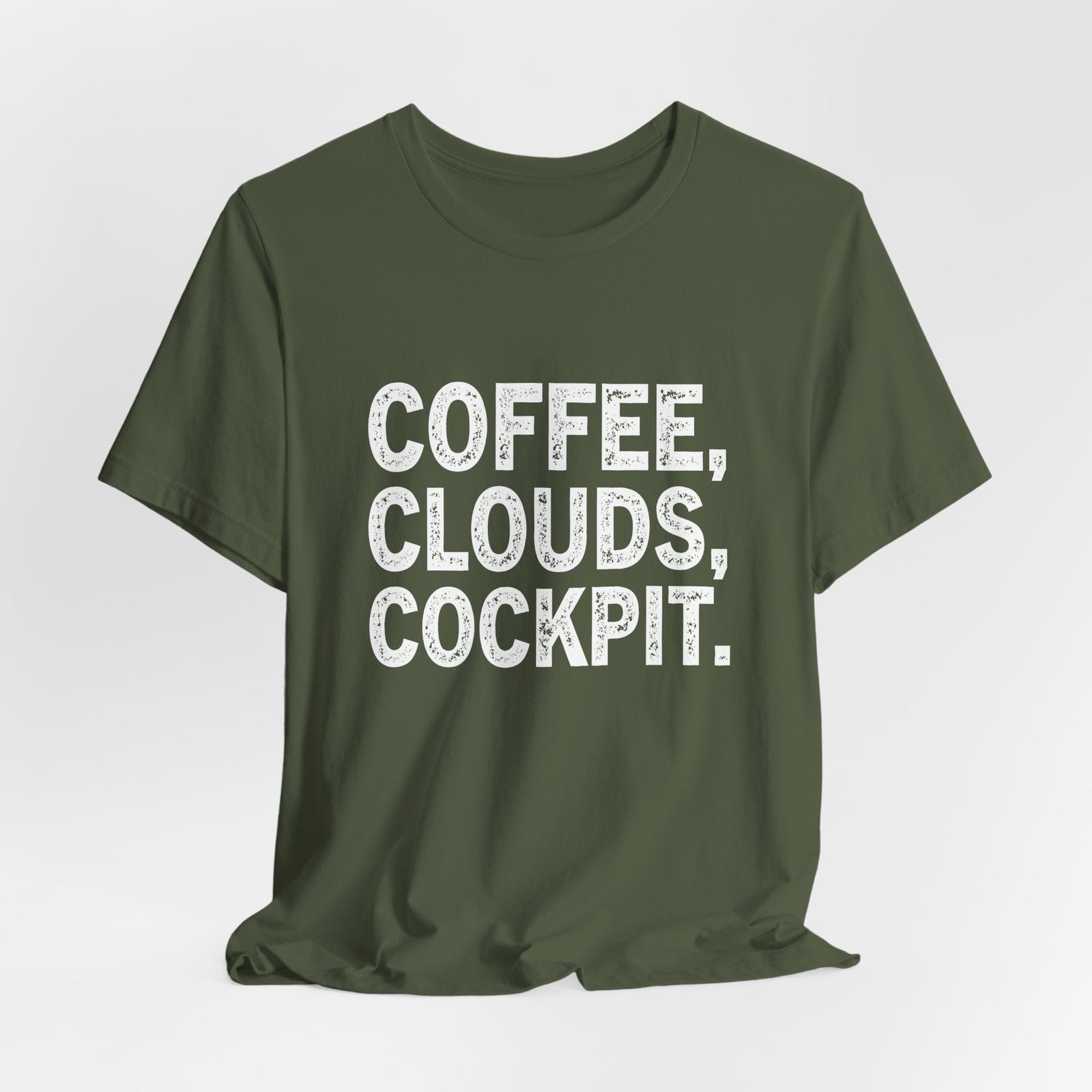 Coffee Clouds Cockpit Unisex Jersey Tee - Perfect for Aviation Enthusiasts