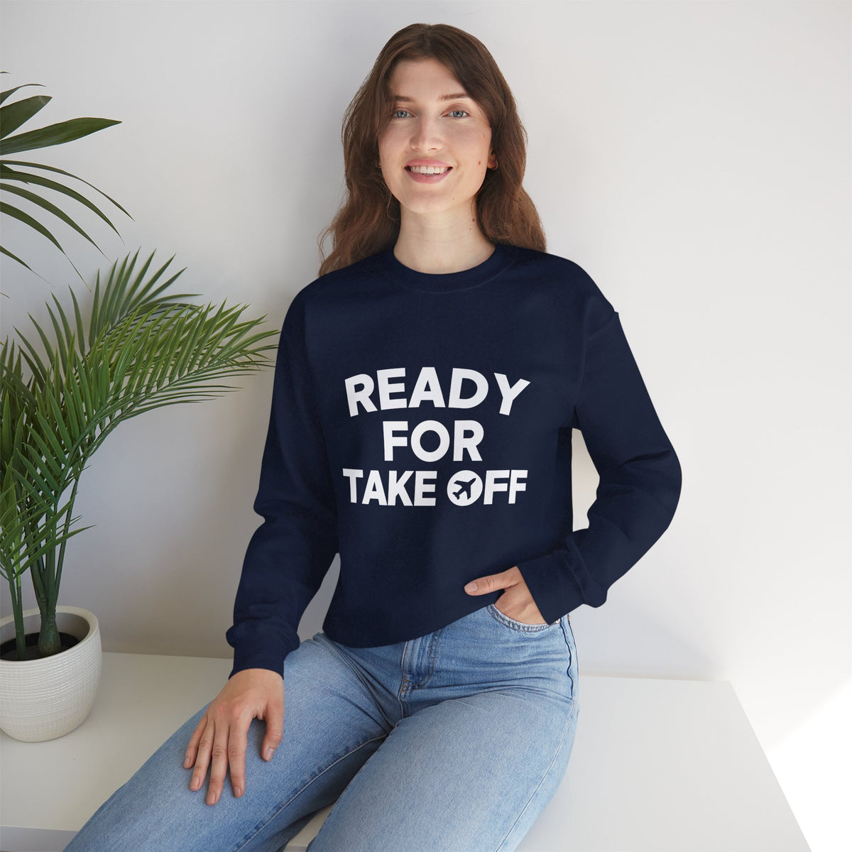 Ready for Takeoff Crewneck Sweatshirt - Travel Inspiring Cozy Apparel