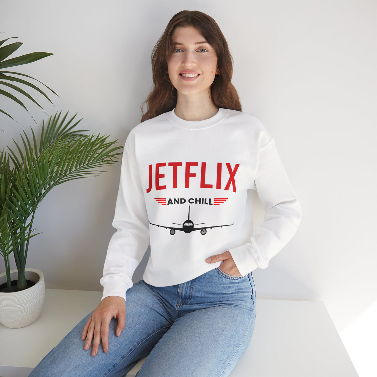 JetFlix And Chill  -  Crewneck Sweatshirt