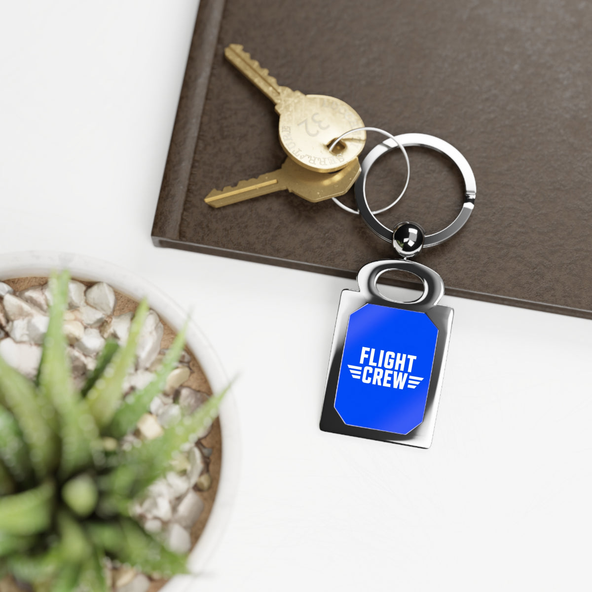Flight Crew Blue - Rectangle Keyring
