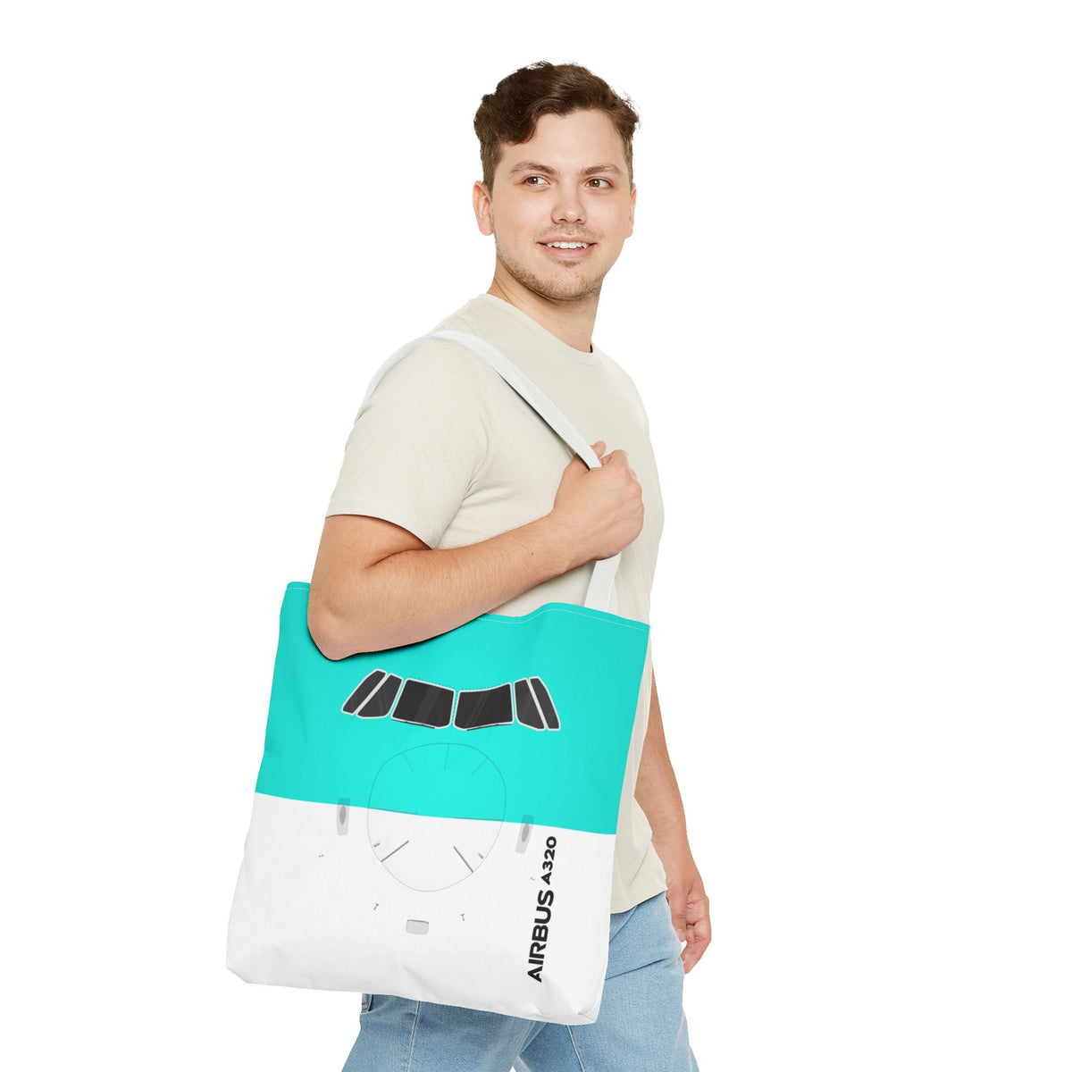 A320 Tote Bag — Printed Green Travel Tote