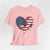 Patriotic Airplanes Heart USA Flag - Unisex Jersey Tee