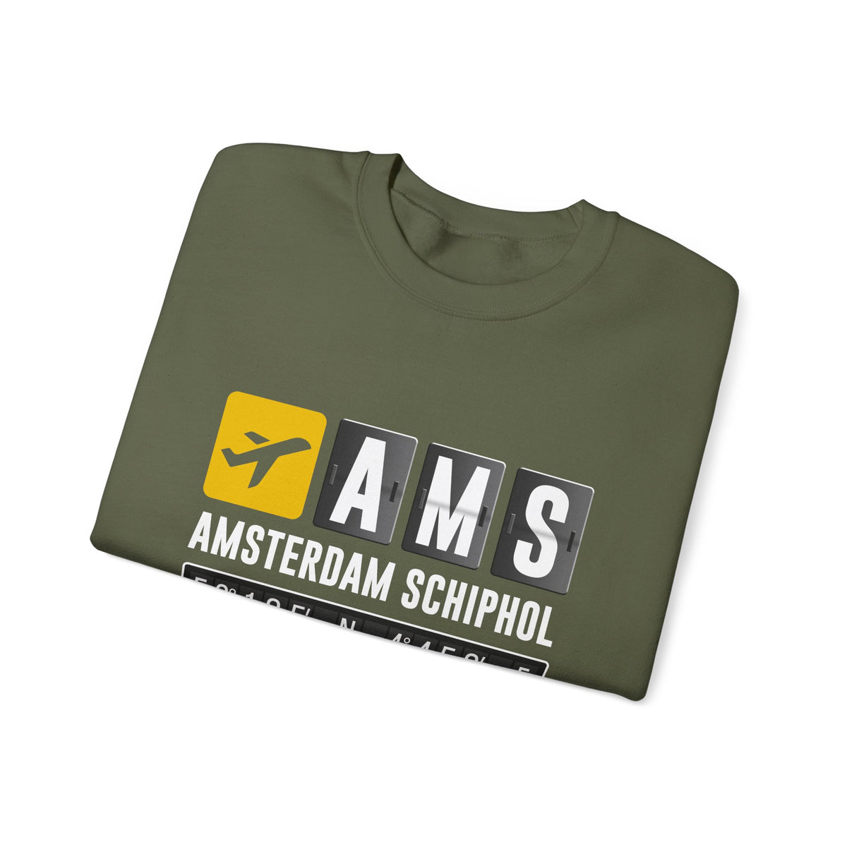 AMS Amsterdam Airport Schiphol     -  Crewneck Sweatshirt