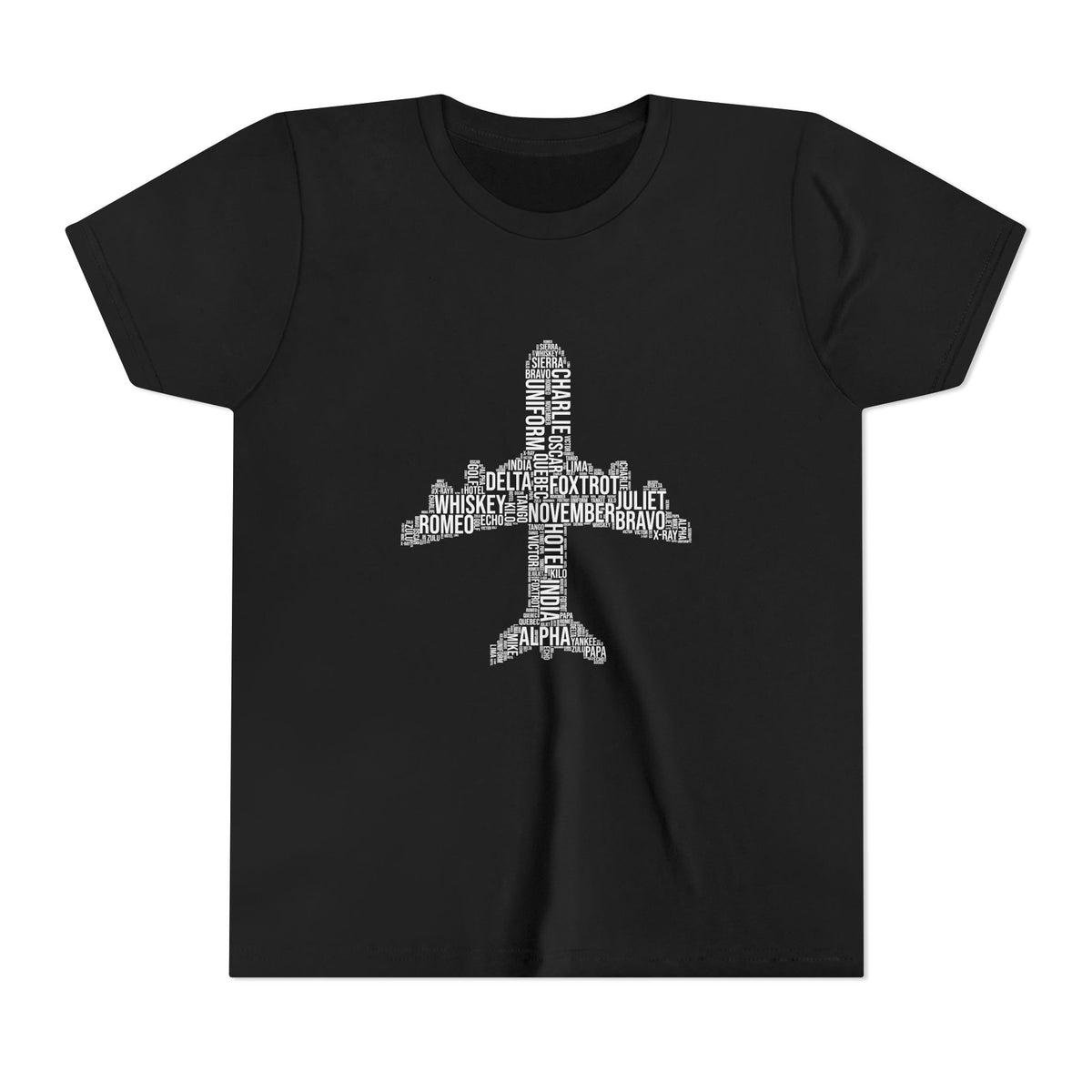 Airplane Typography    - Unisex Youth Short Sleeve Tee