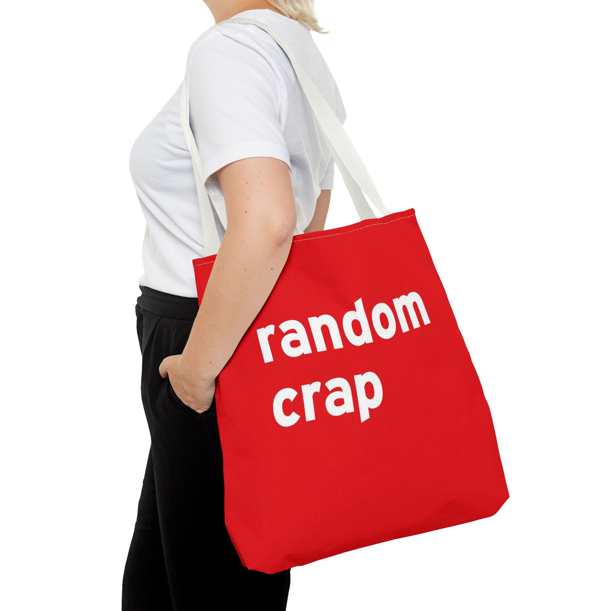 Random Crap Tote Bag — Printed Green Travel Tote