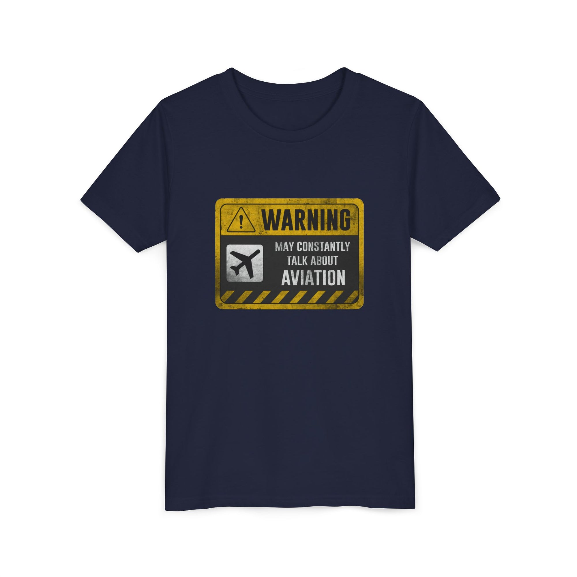 Warning May Constantly Talk About Aviation   - Unisex Youth Short Sleeve Tee
