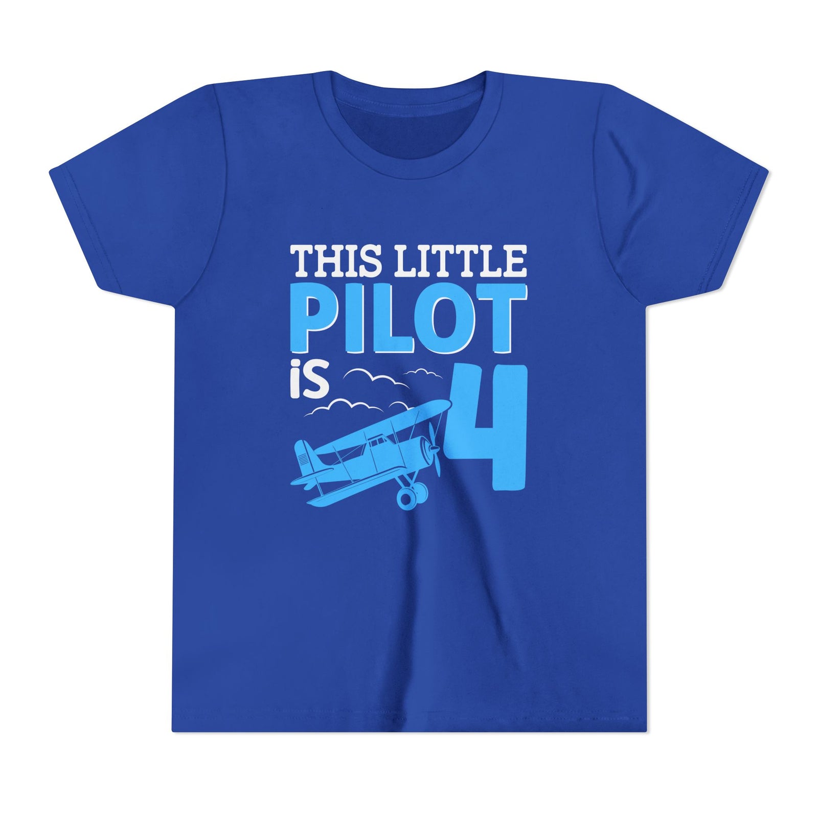 This Little Pilot Is 4 - Unisex Youth Short Sleeve Tee