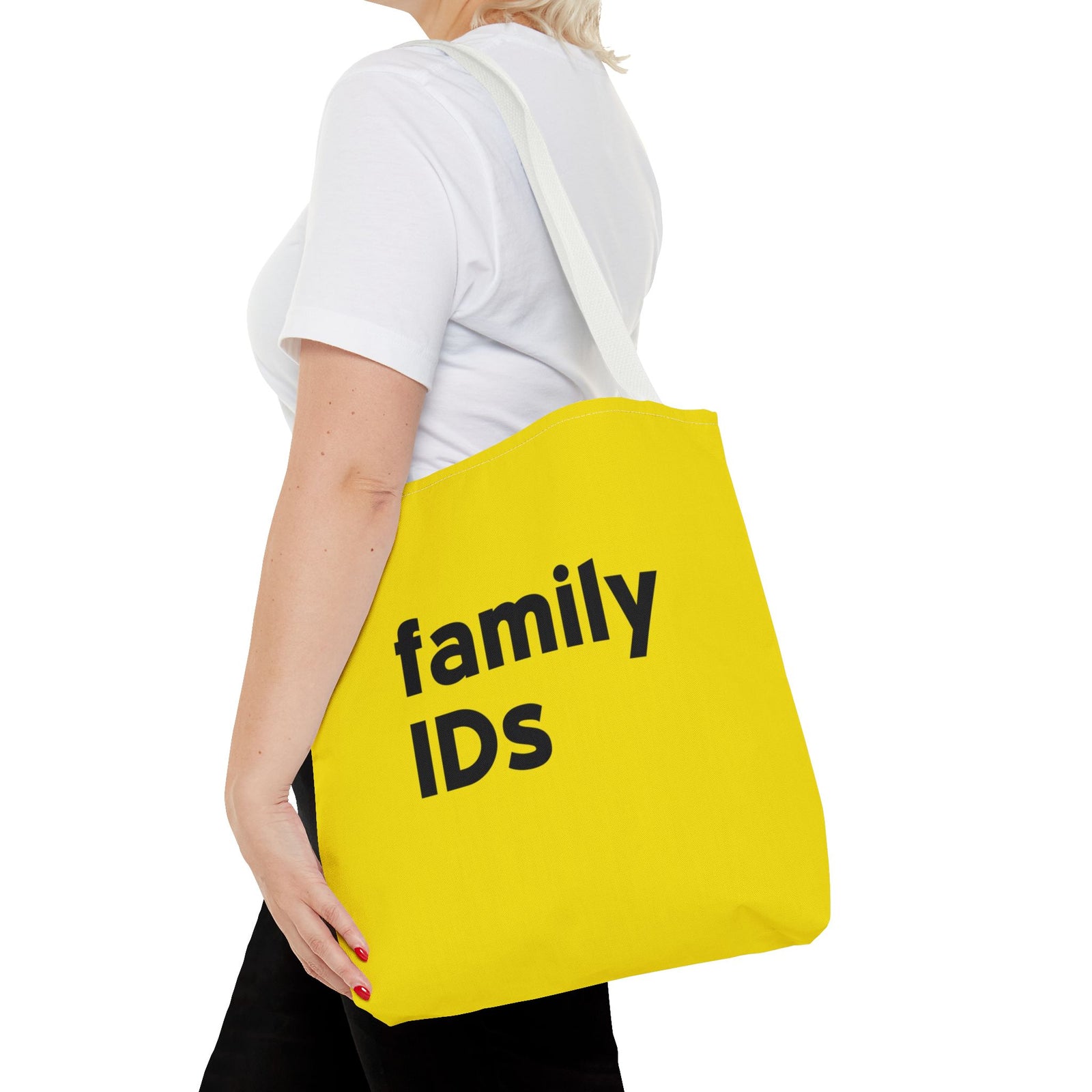 Family Ids Tote Bag — Printed Green Travel Tote