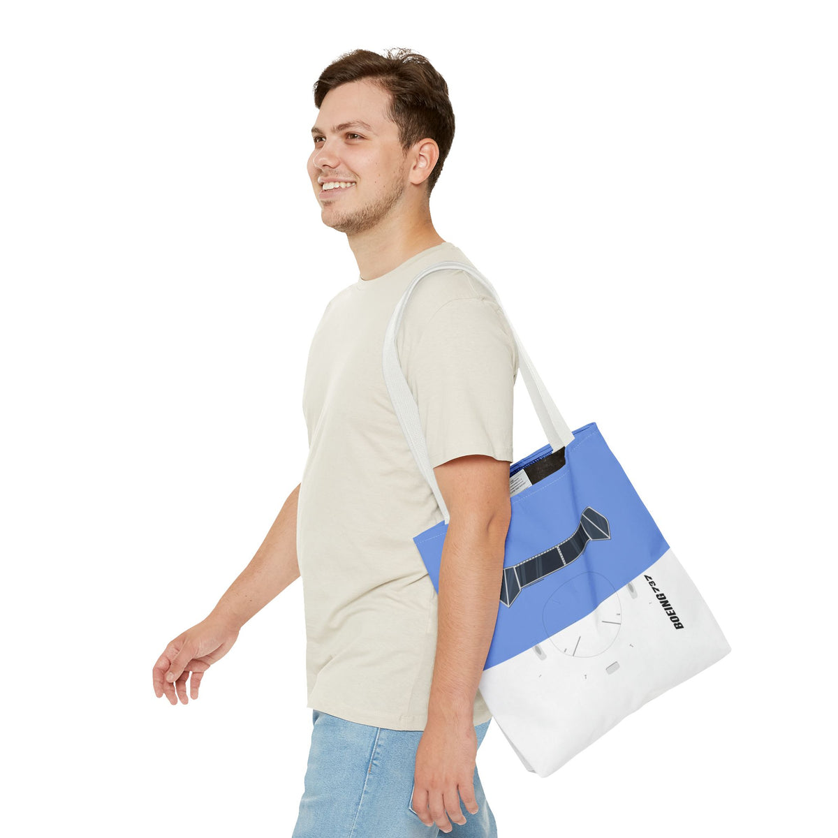 737 Tote Bag — Printed Green Travel Tote