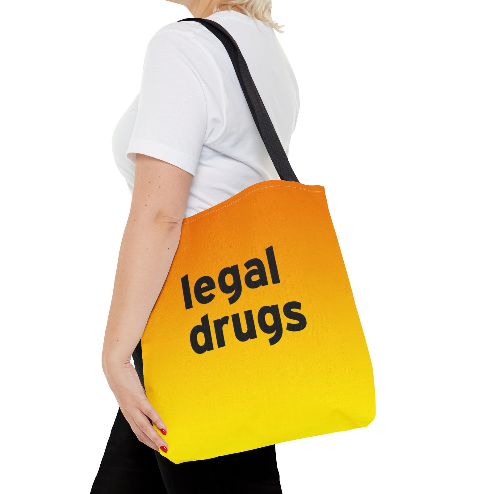 Legal Drugs Tote Bag — Printed Green Travel Tote