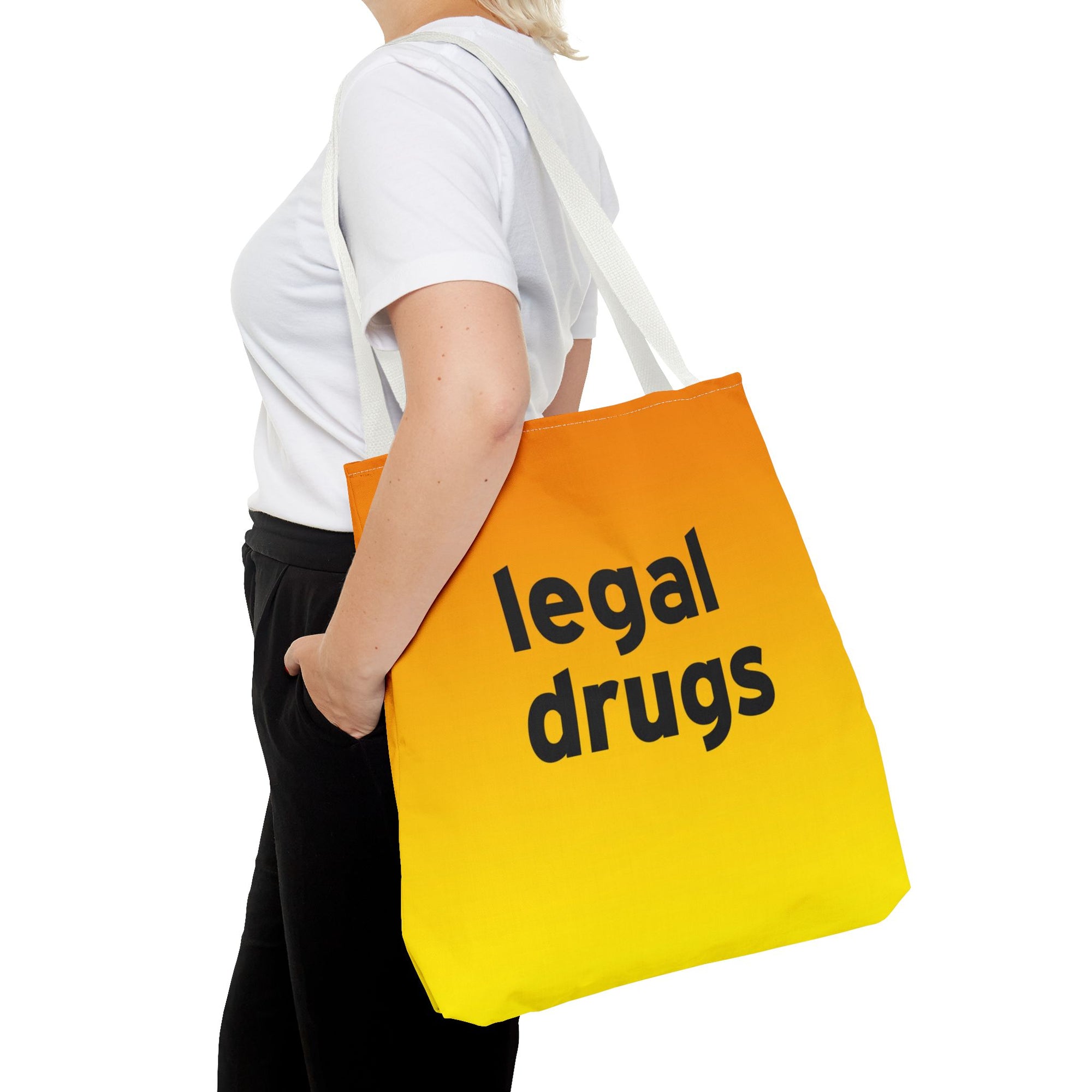 Legal Drugs Tote Bag — Printed Green Travel Tote