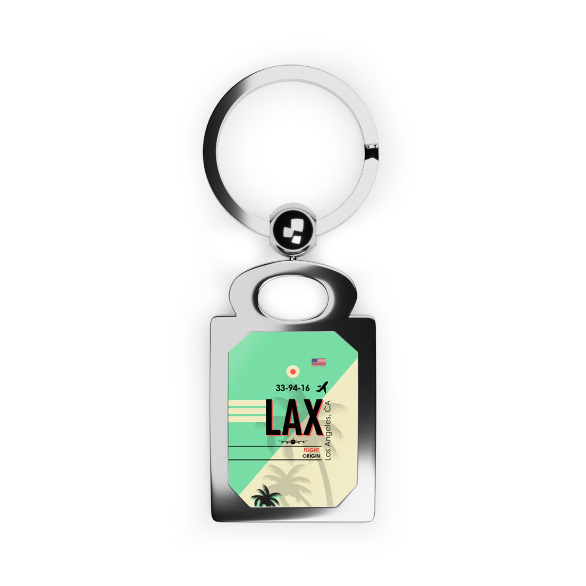 LAX - Rectangle Keyring