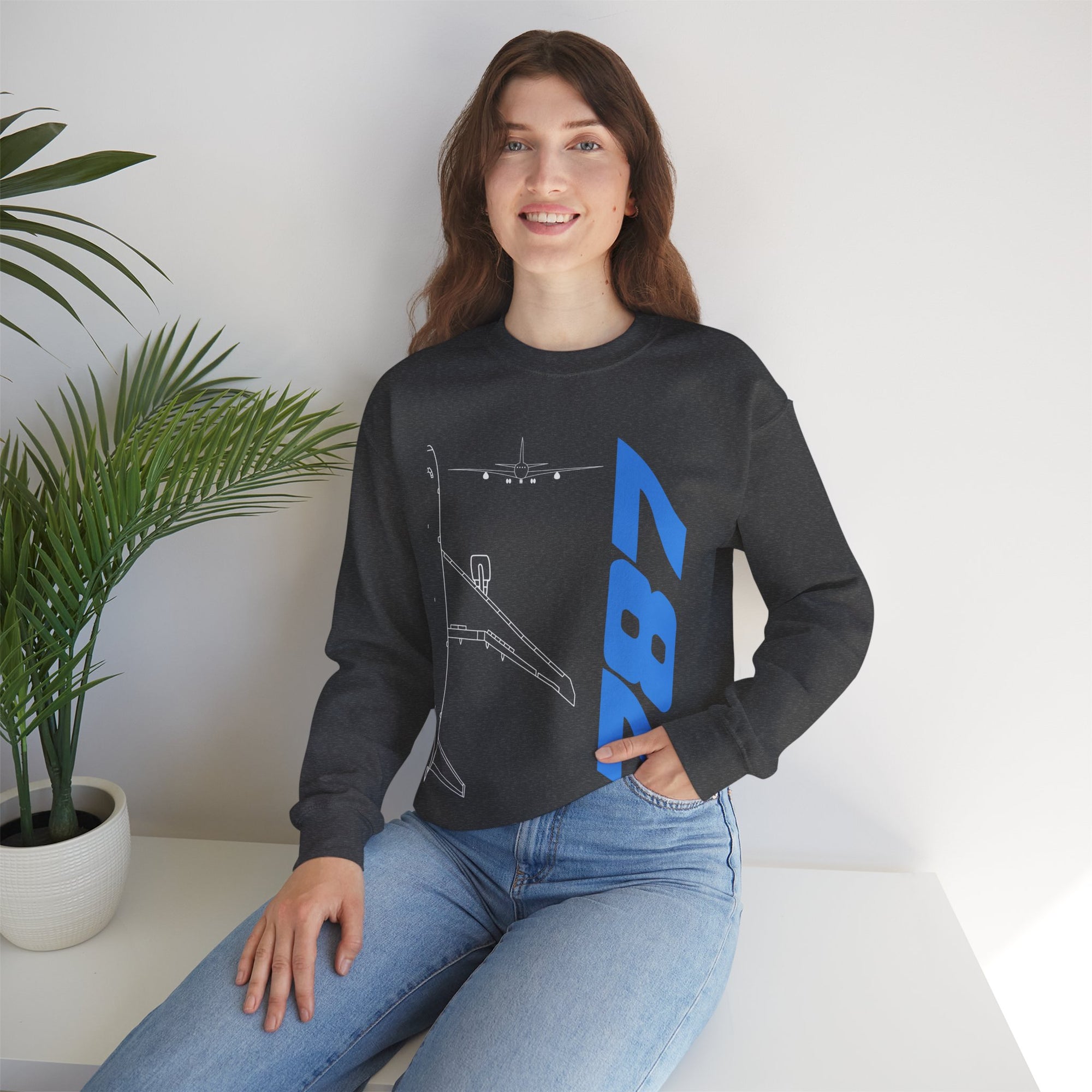 Boeing 787 Crewneck Sweatshirt - Travel Inspiring Cozy Apparel