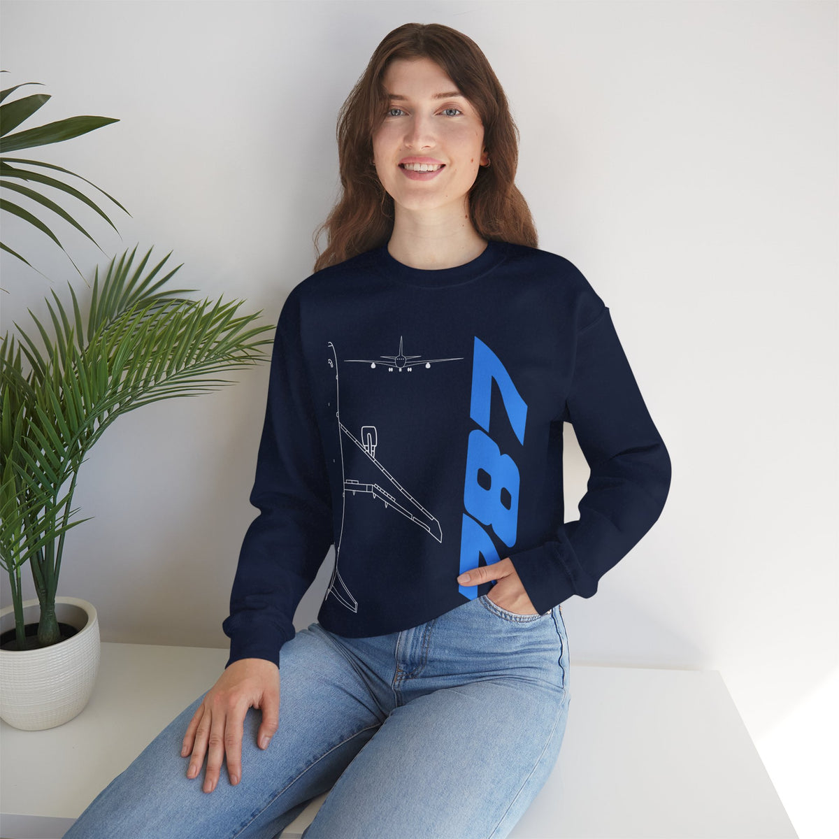 Boeing 787 Crewneck Sweatshirt - Travel Inspiring Cozy Apparel
