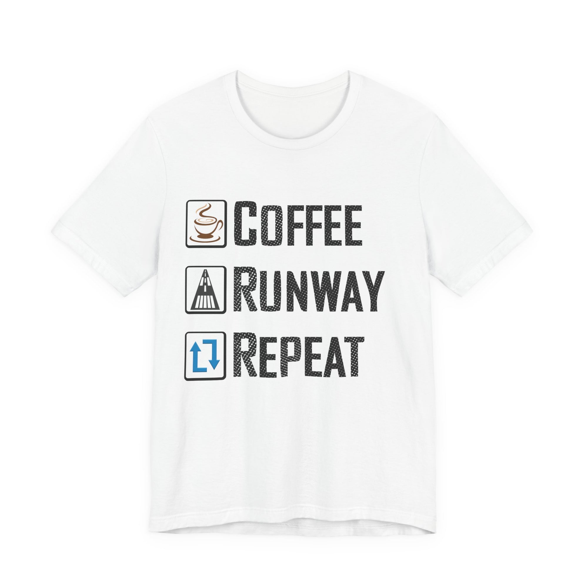 Coffee Runway Repeat - Unisex Jersey Tee