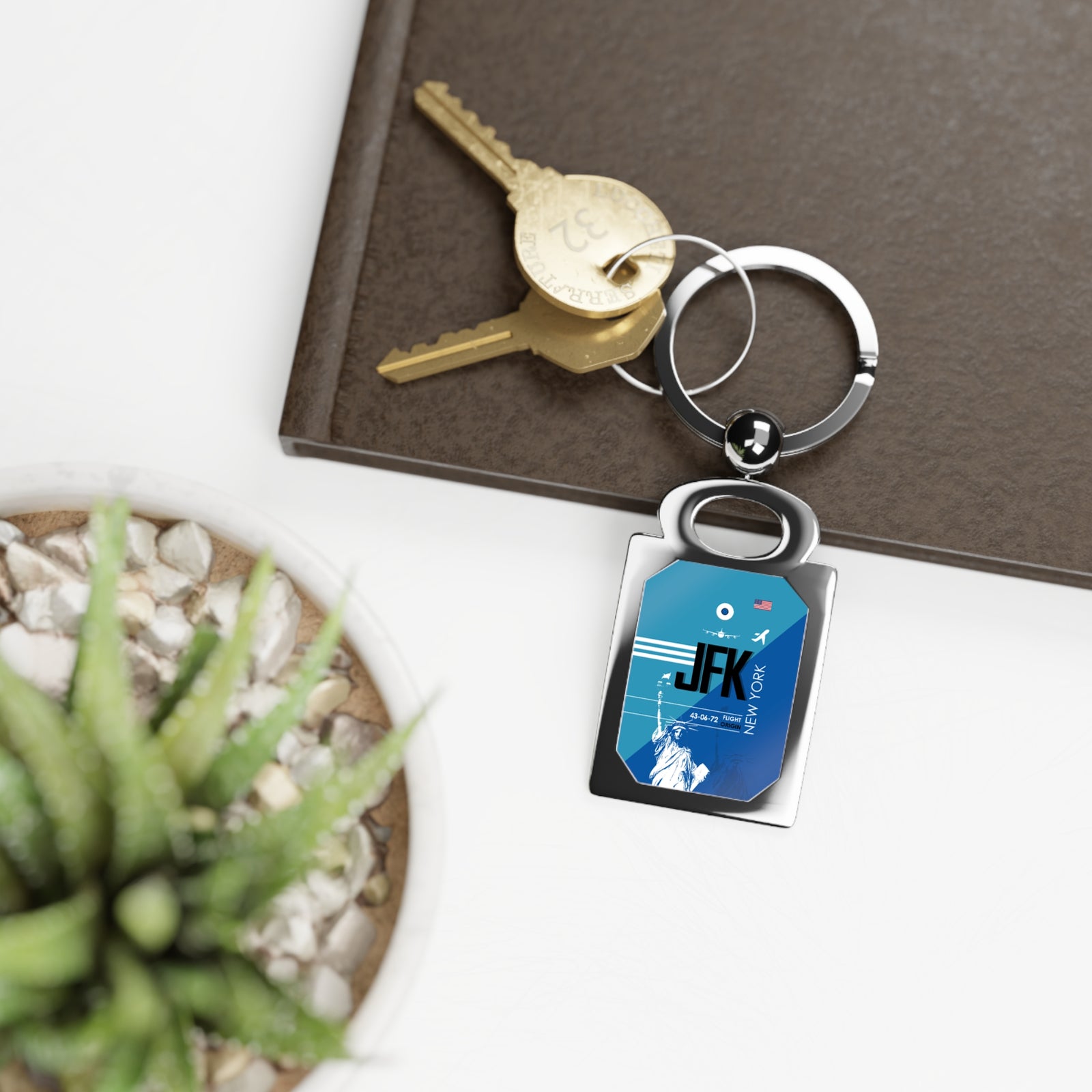 JFK - Rectangle Keyring