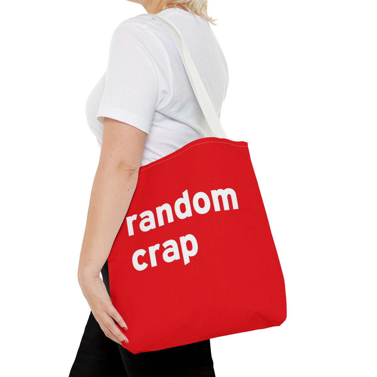 Random Crap Tote Bag — Printed Green Travel Tote