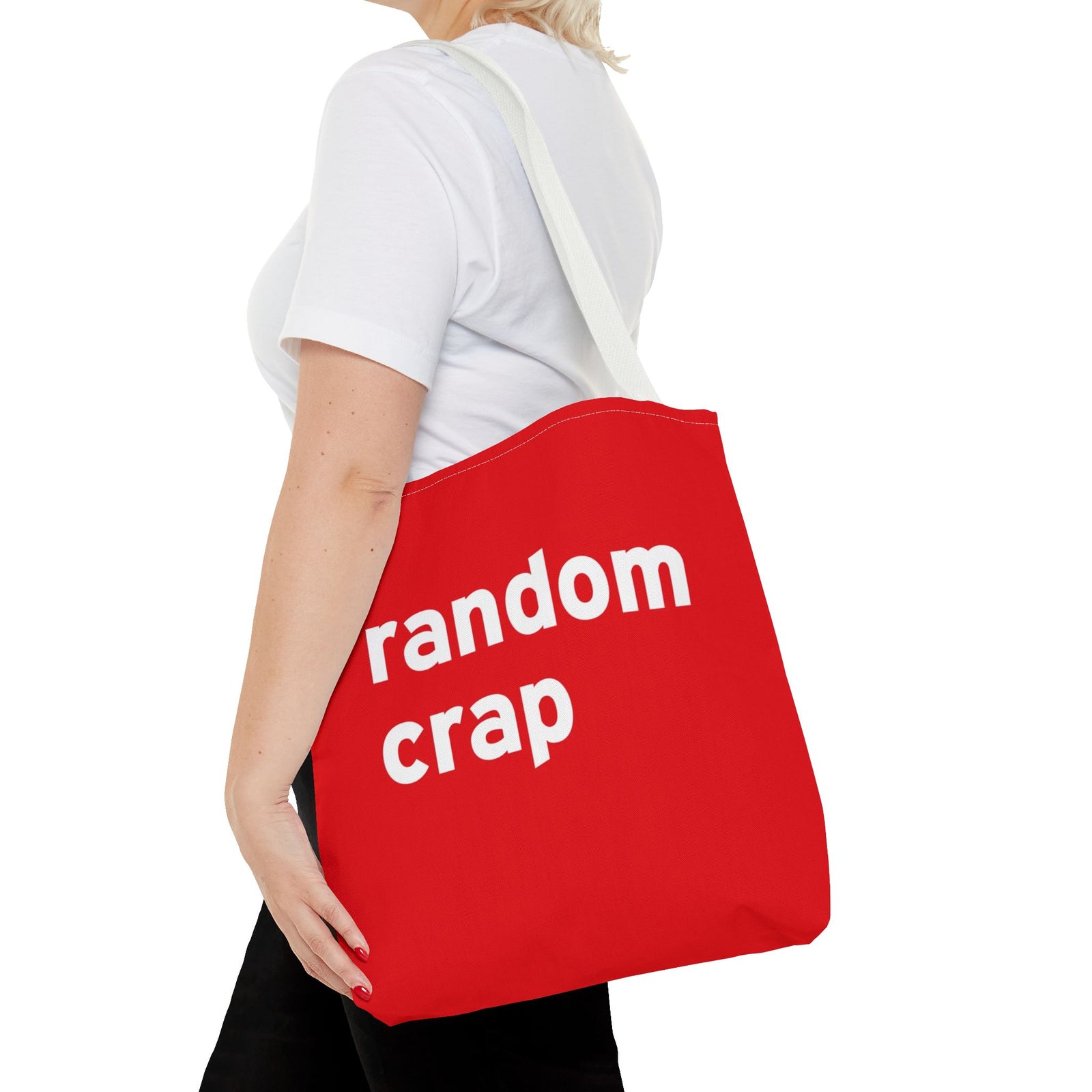Random Crap Tote Bag — Printed Green Travel Tote