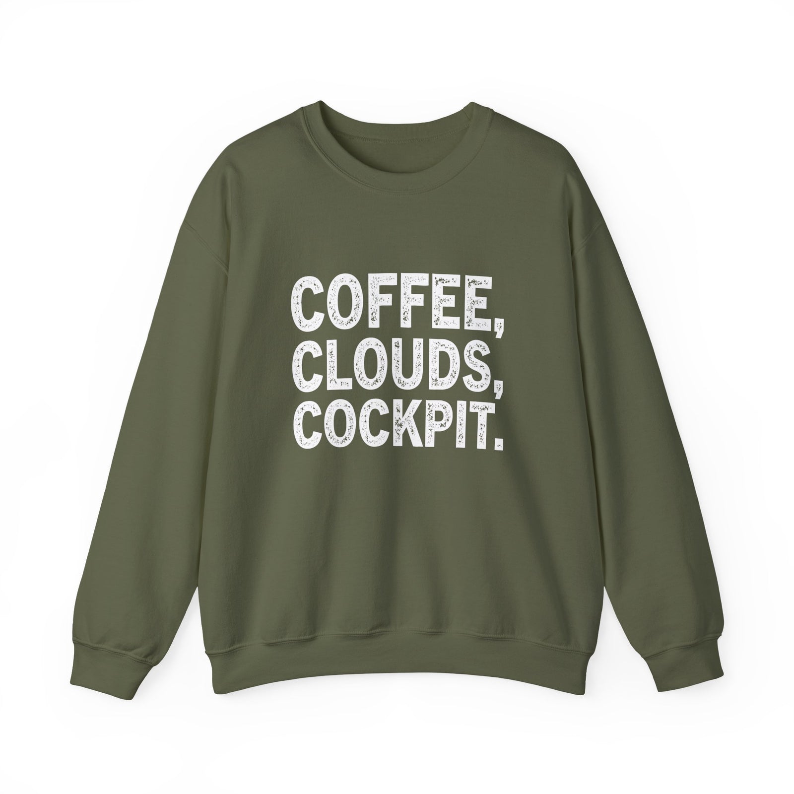 Coffee Clouds Cockpit  Crewneck Sweatshirt - Travel Inspiring Cozy Apparel