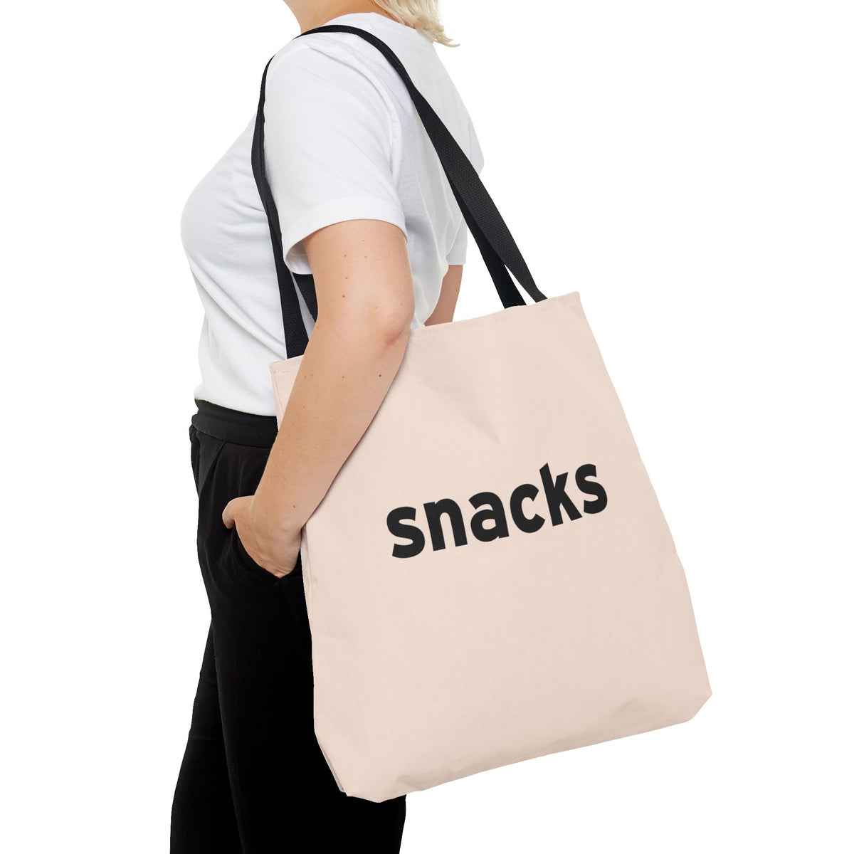 Snacks Tote Bag — Printed Green Travel Tote
