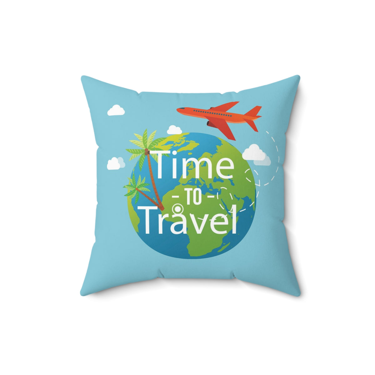 Time To Travel - Spun Polyester Square Pillow