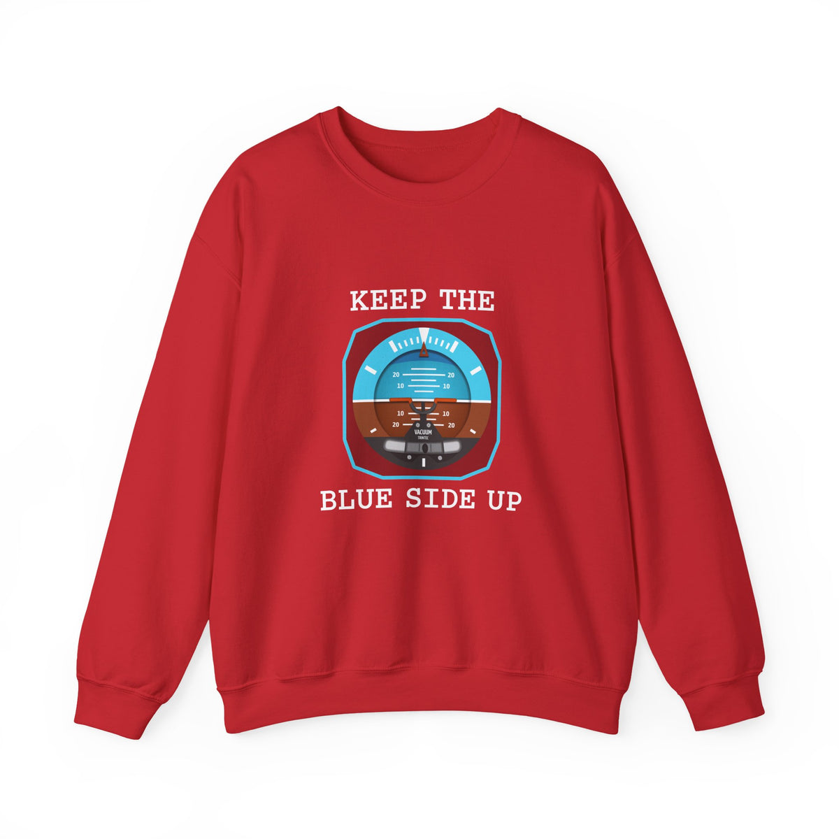 Keep The Blue Side Up Crewneck Sweatshirt - Travel Inspiring Cozy Apparel