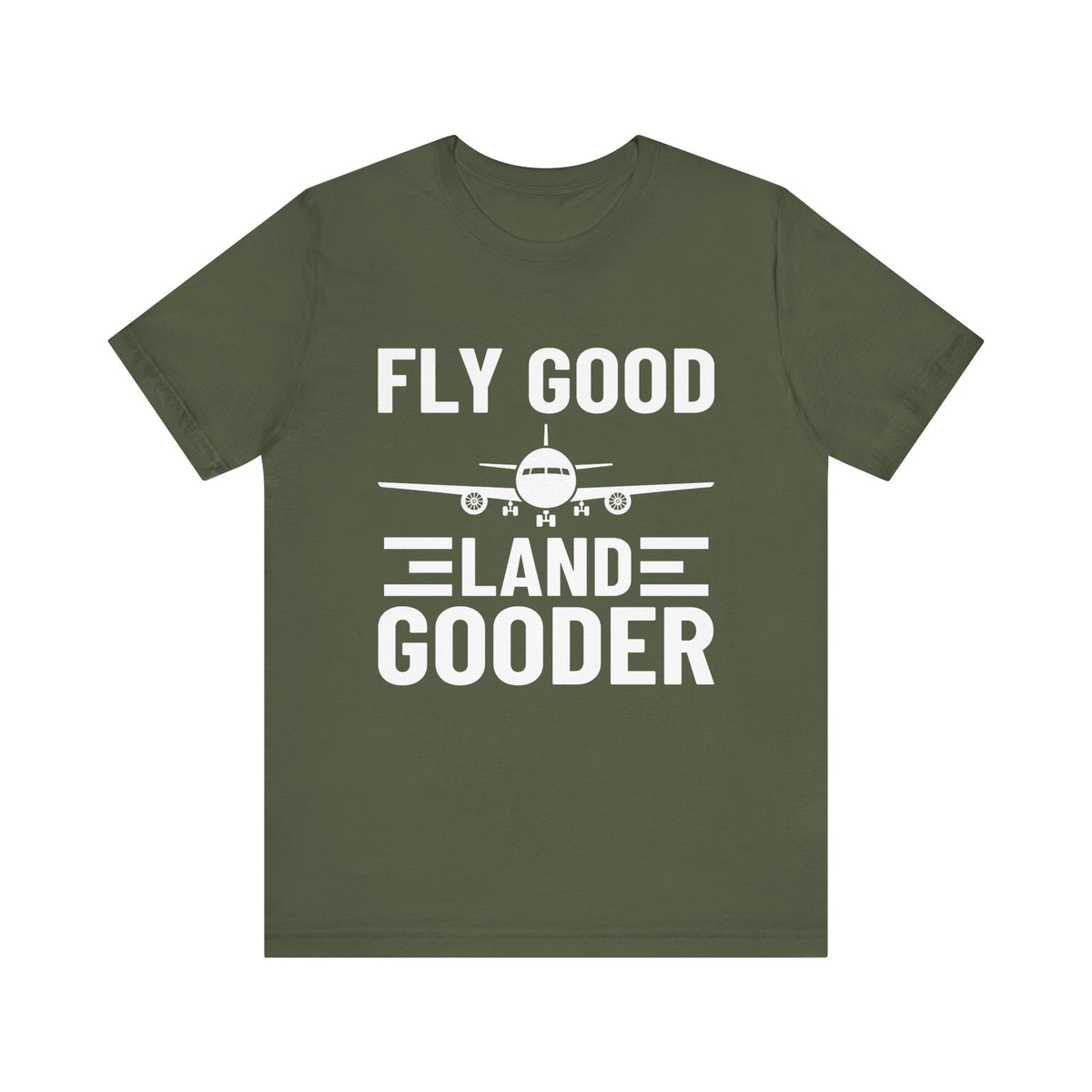 Fly Good Land Gooder  Unisex Jersey Tee - Perfect for Aviation Enthusiasts