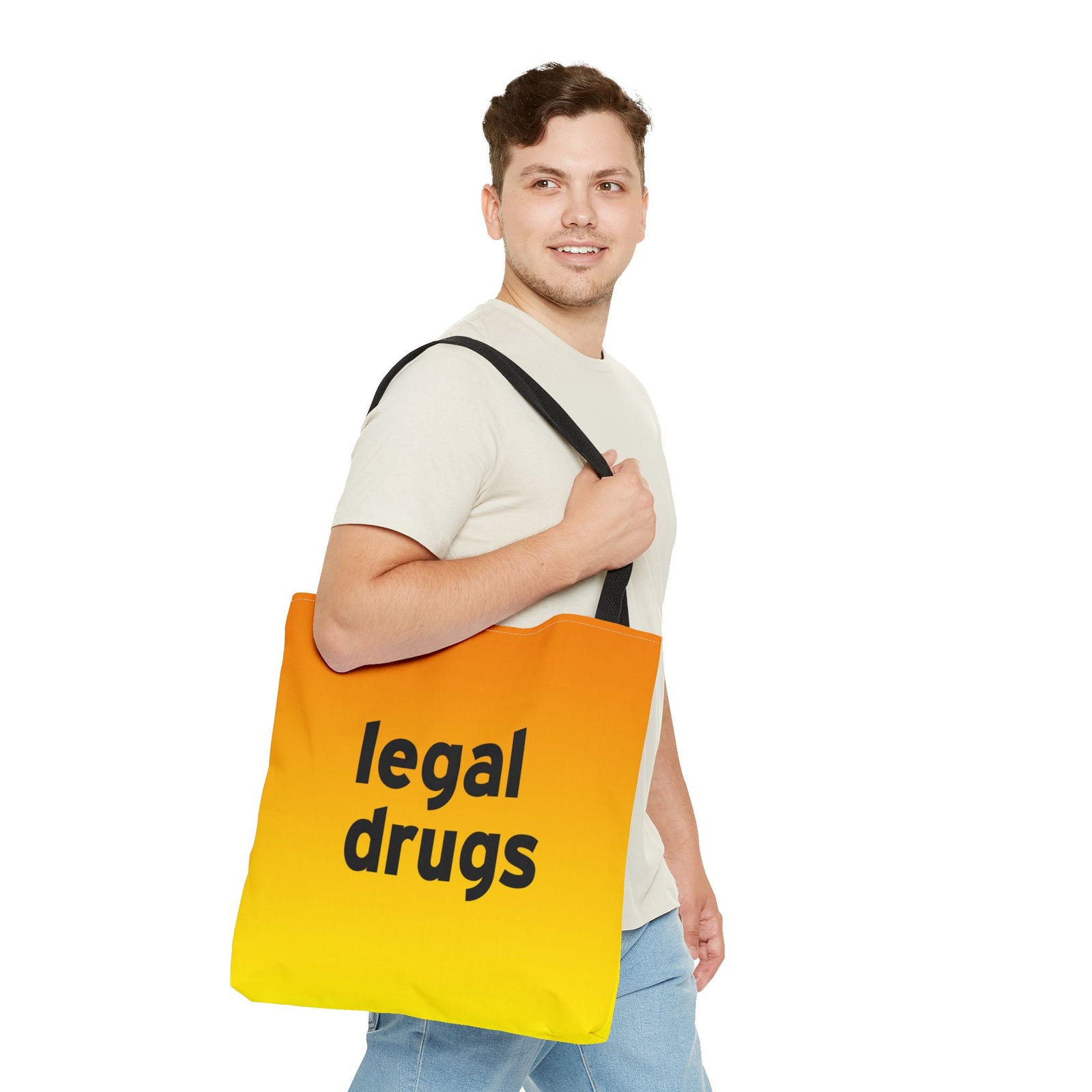 Legal Drugs Tote Bag — Printed Green Travel Tote