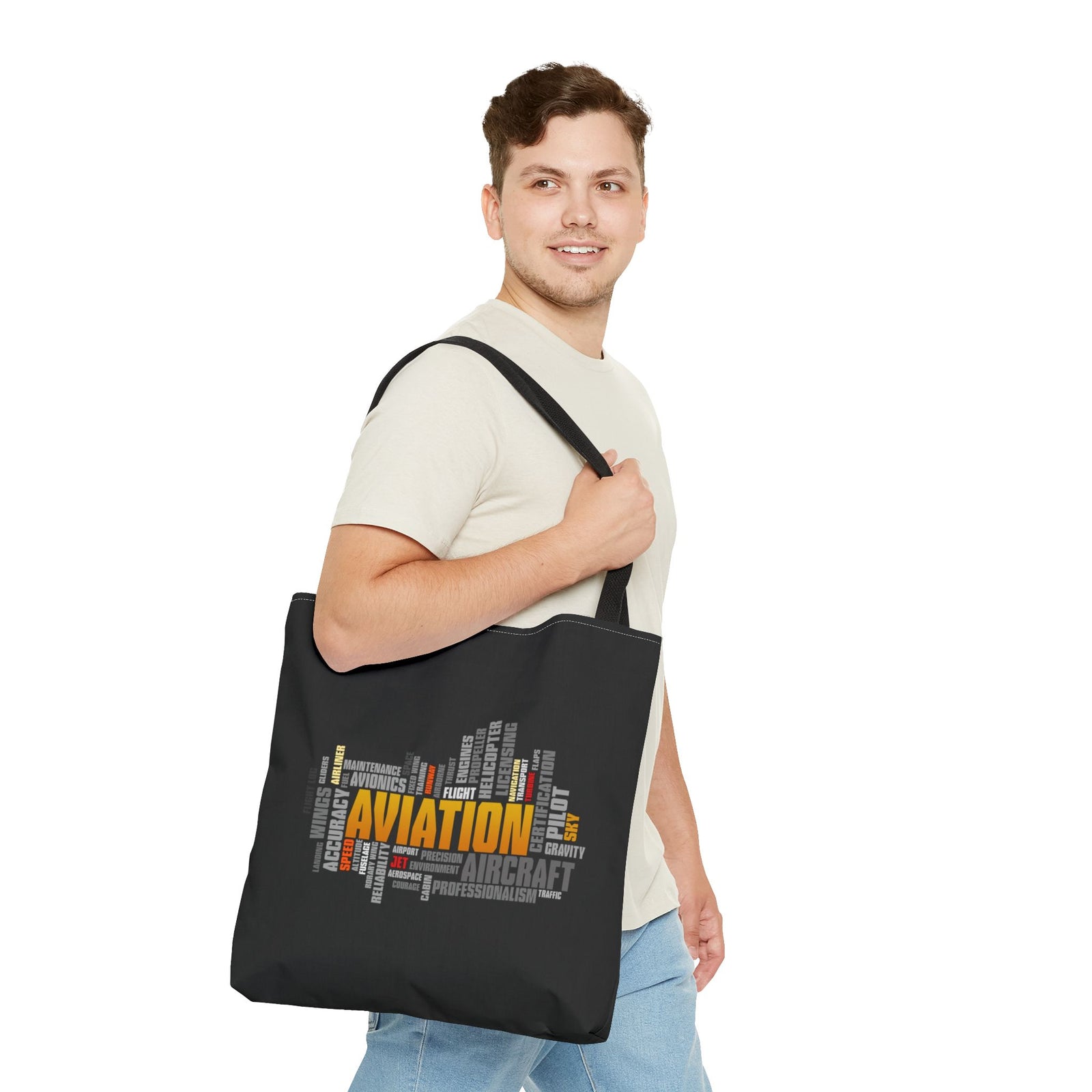 Aviation Tote Bag — Printed Green Travel Tote