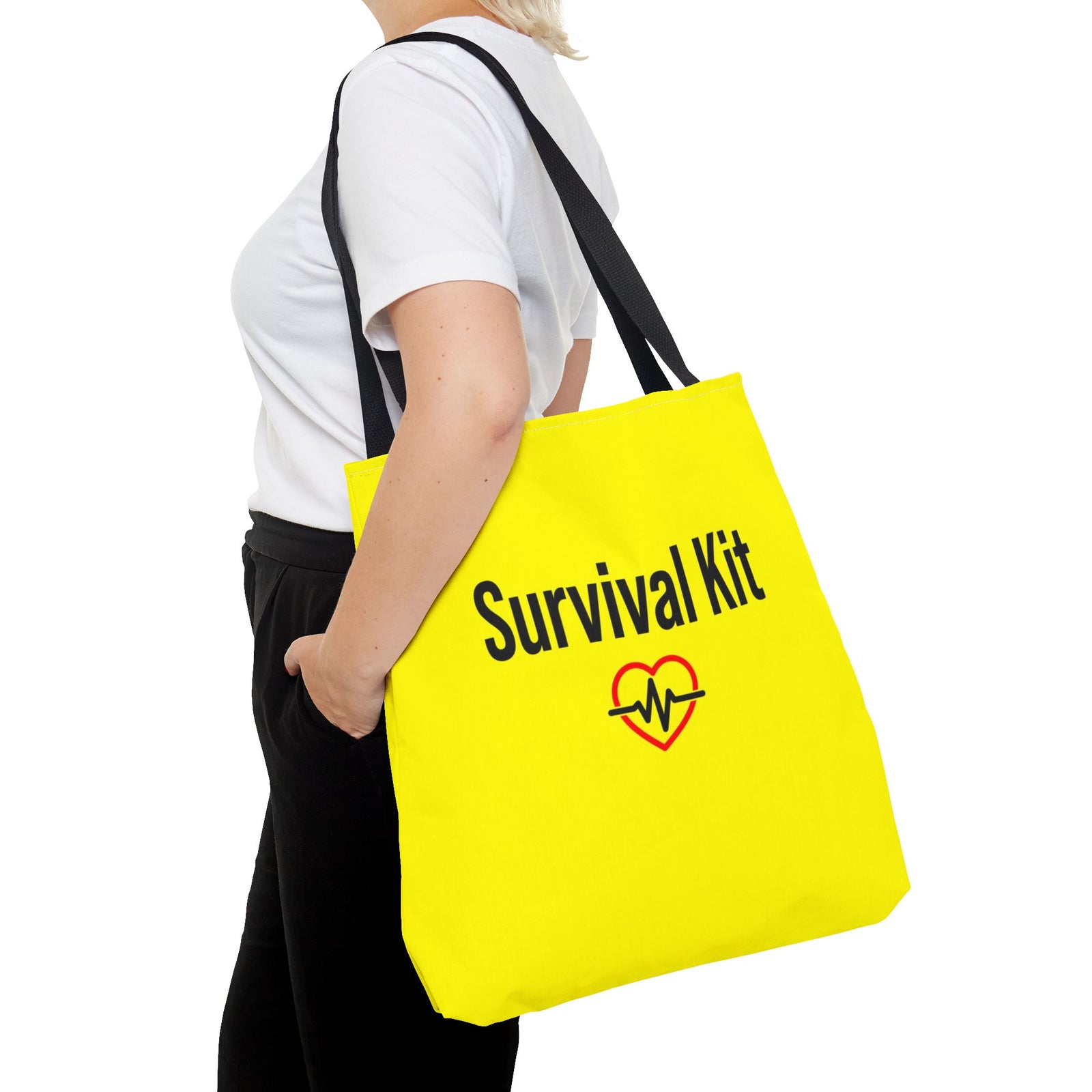 Survival Kit Tote Bag — Printed Green Travel Tote