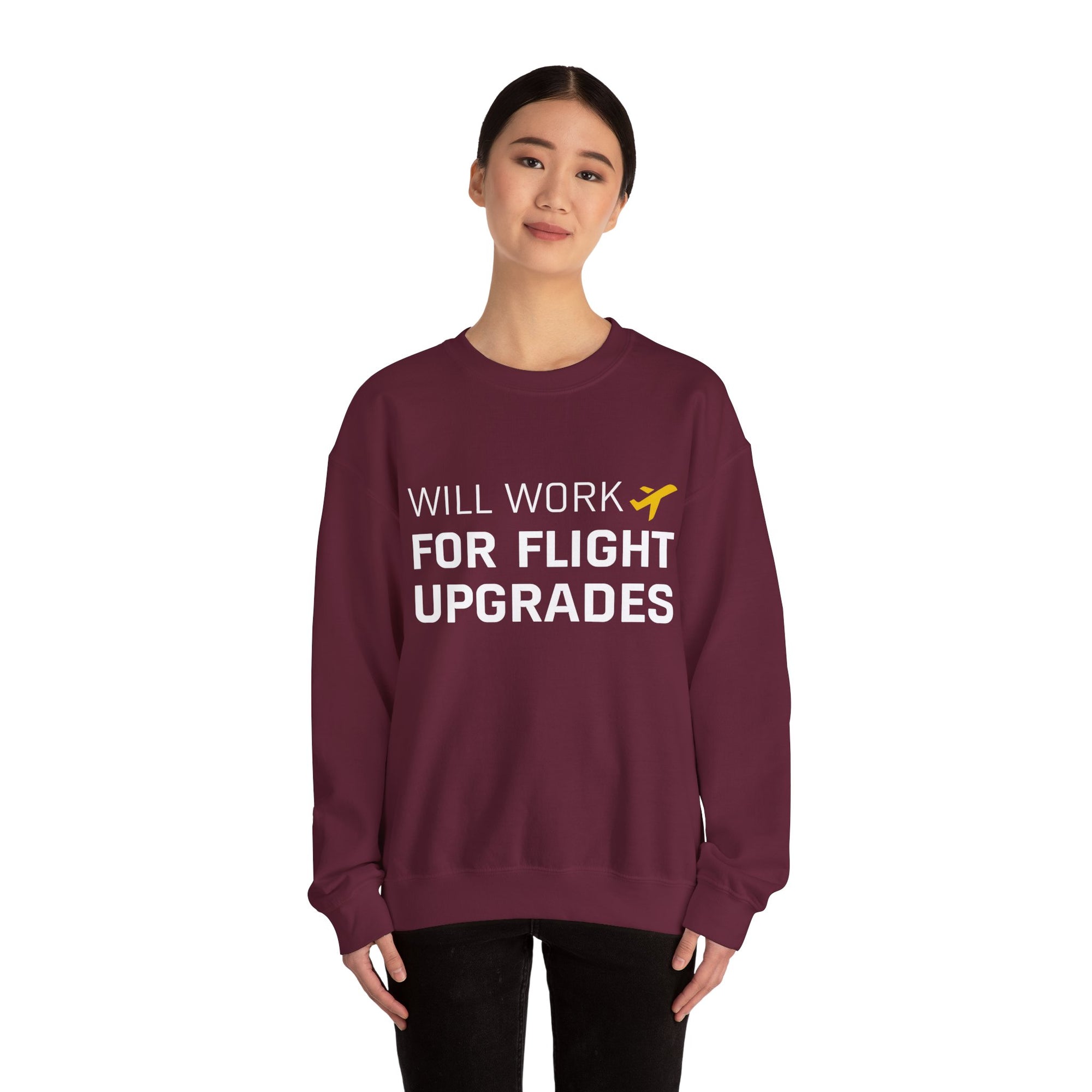 Will Work For Flight Upgrades -  Crewneck Sweatshirt
