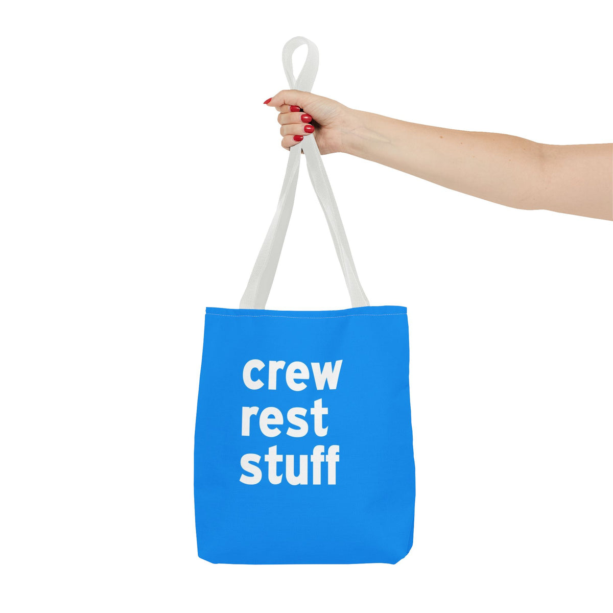 Crew Rest Stuff Tote Bag — Printed Green Travel Tote
