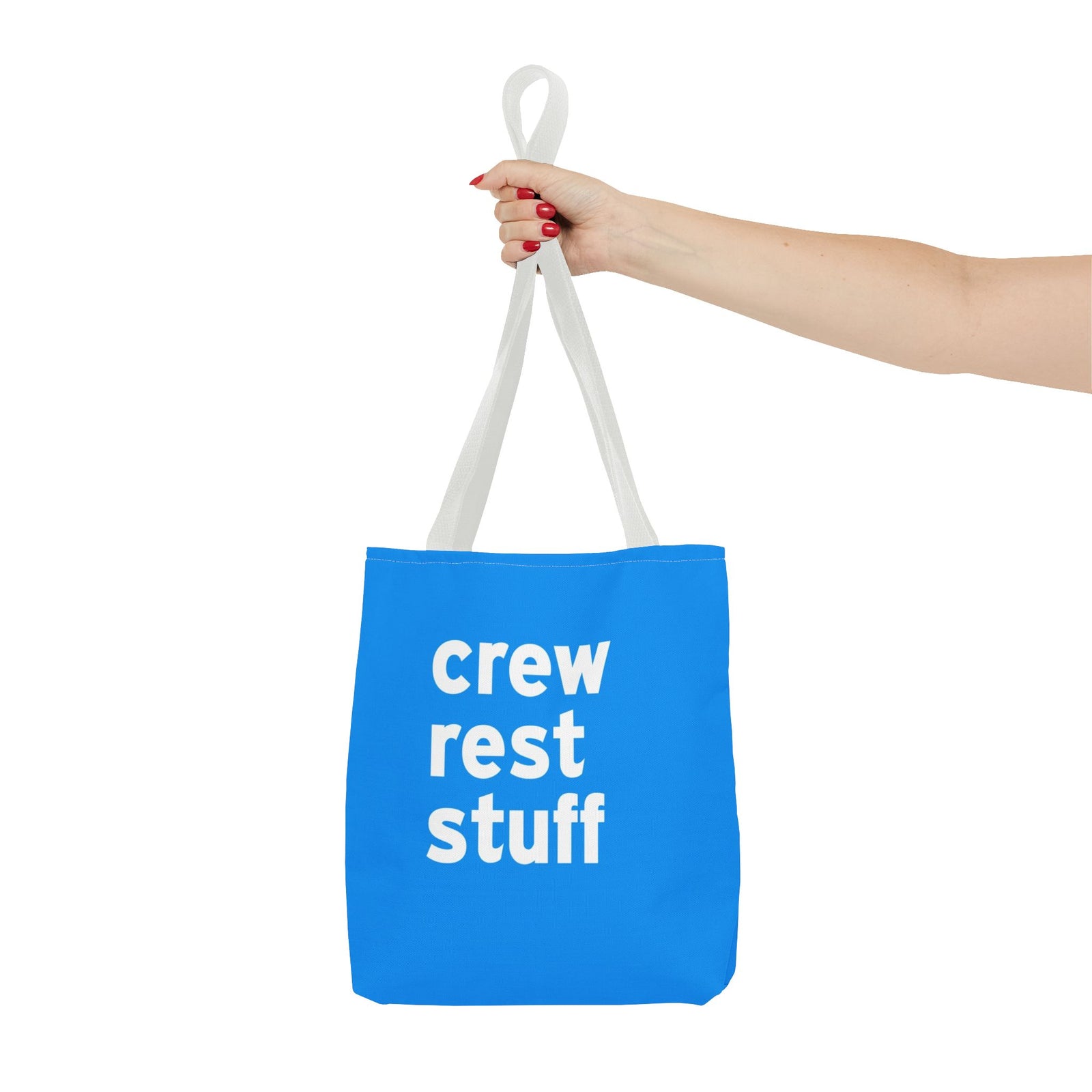 Crew Rest Stuff Tote Bag — Printed Green Travel Tote