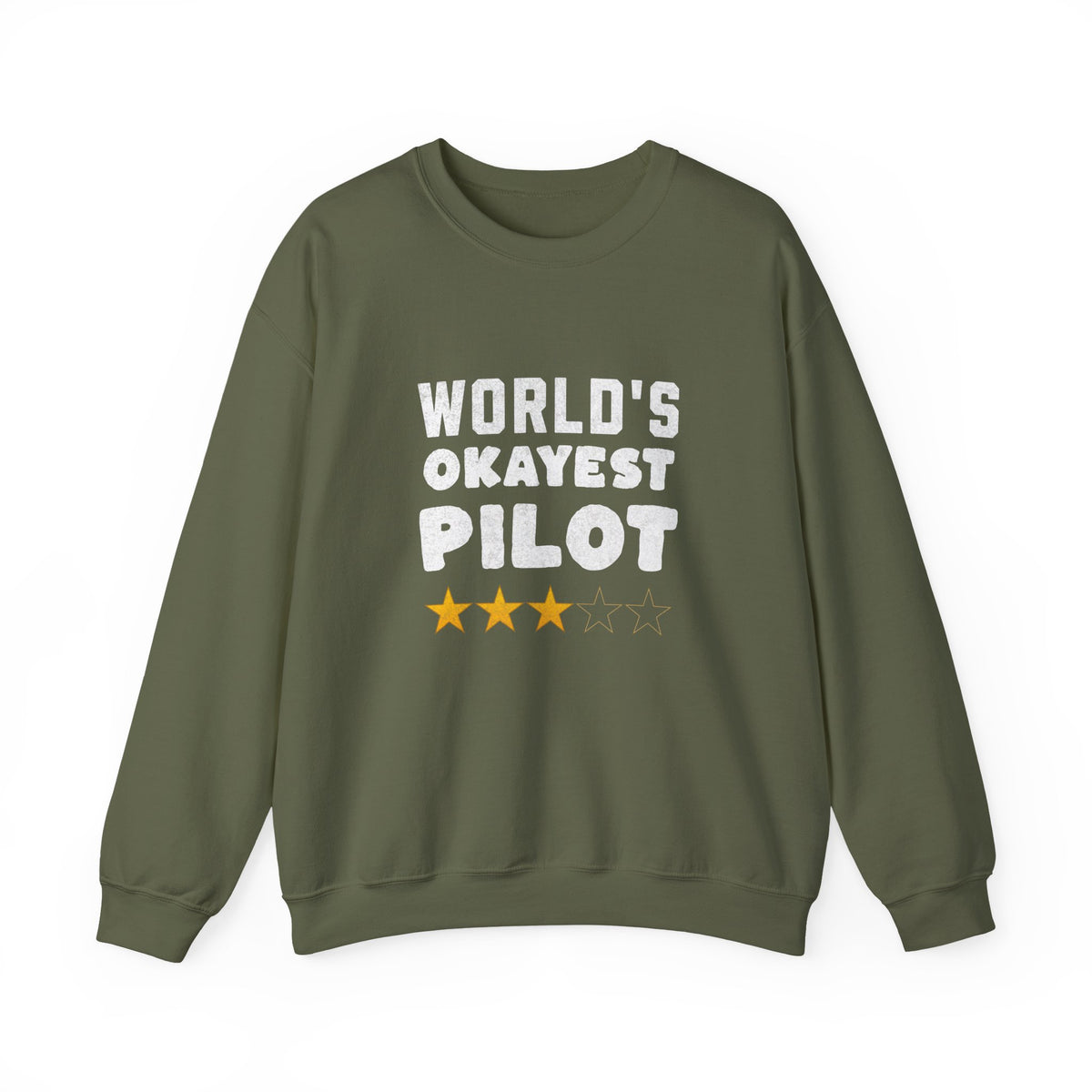 Worlds Okayest Pilot Crewneck Sweatshirt - Travel Inspiring Cozy Apparel