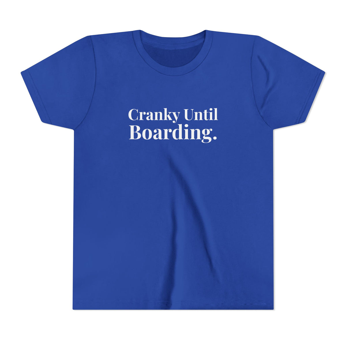 Cranky Until Boarding. - Unisex Youth Short Sleeve Tee