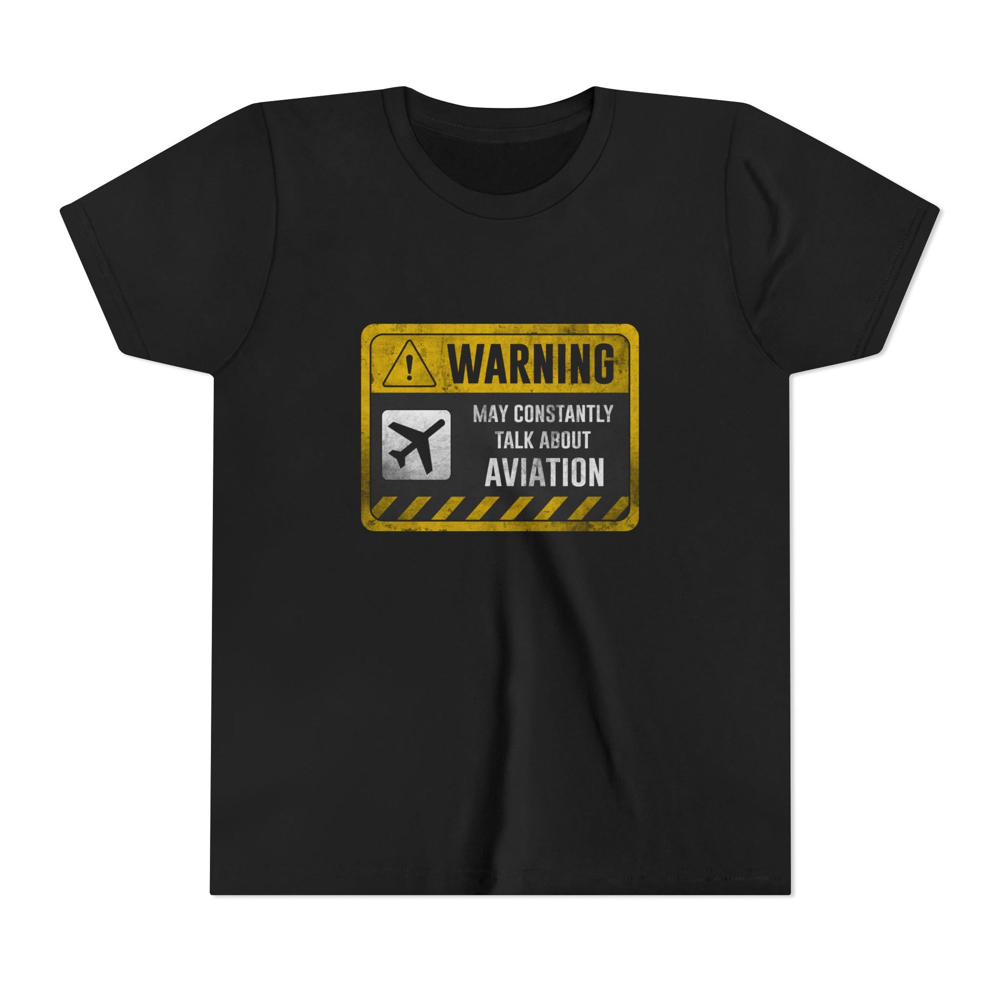 Warning May Constantly Talk About Aviation   - Unisex Youth Short Sleeve Tee