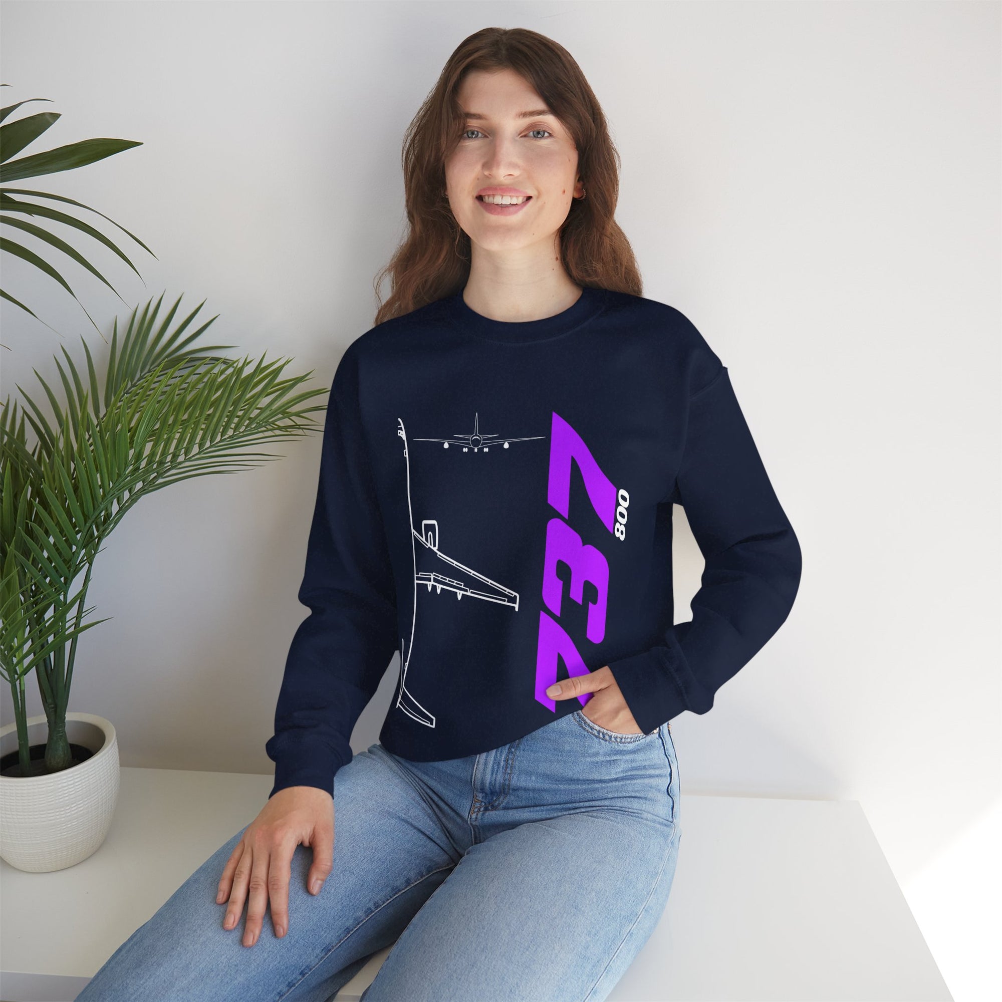 Boeing 737-800  Crewneck Sweatshirt - Travel Inspiring Cozy Apparel