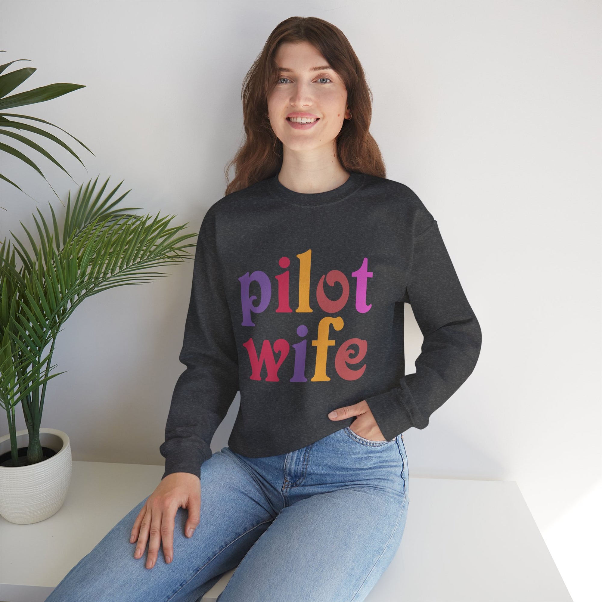 Pilot Wife Crewneck Sweatshirt - Travel Inspiring Cozy Apparel