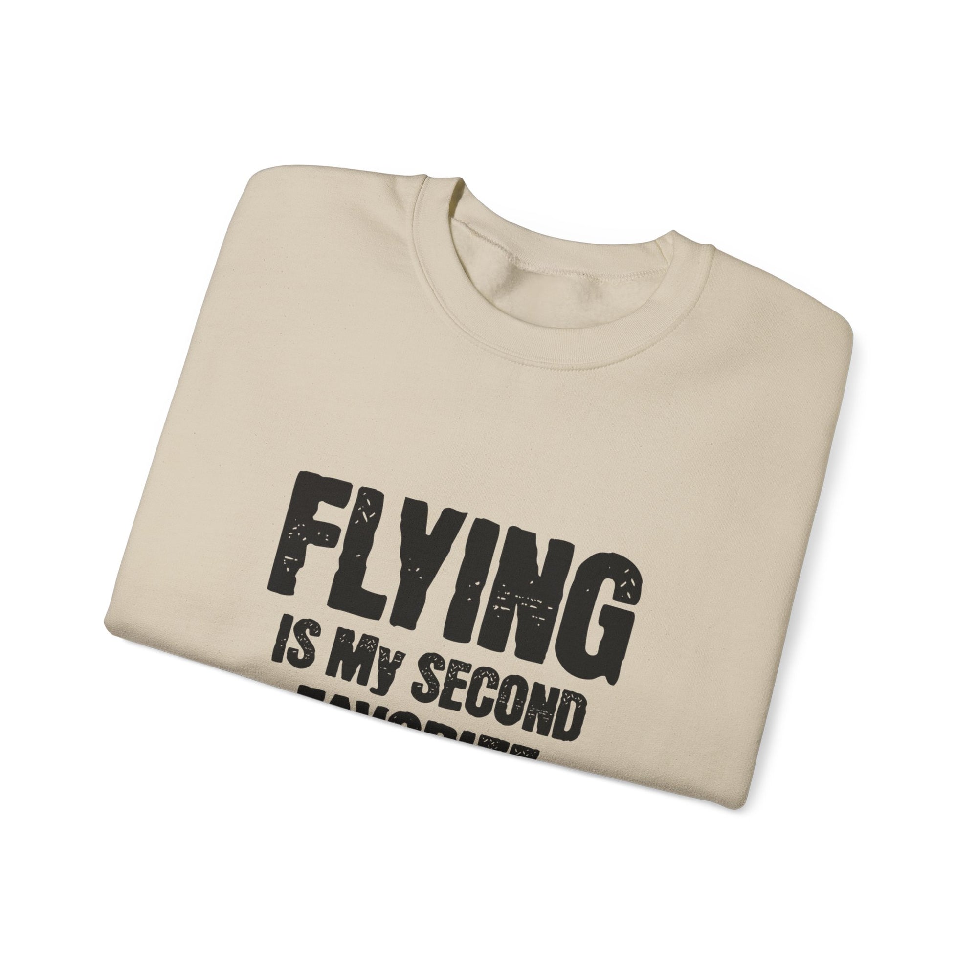 Flying Is My Second Favrite F word Crewneck Sweatshirt - Travel Inspiring Cozy Apparel