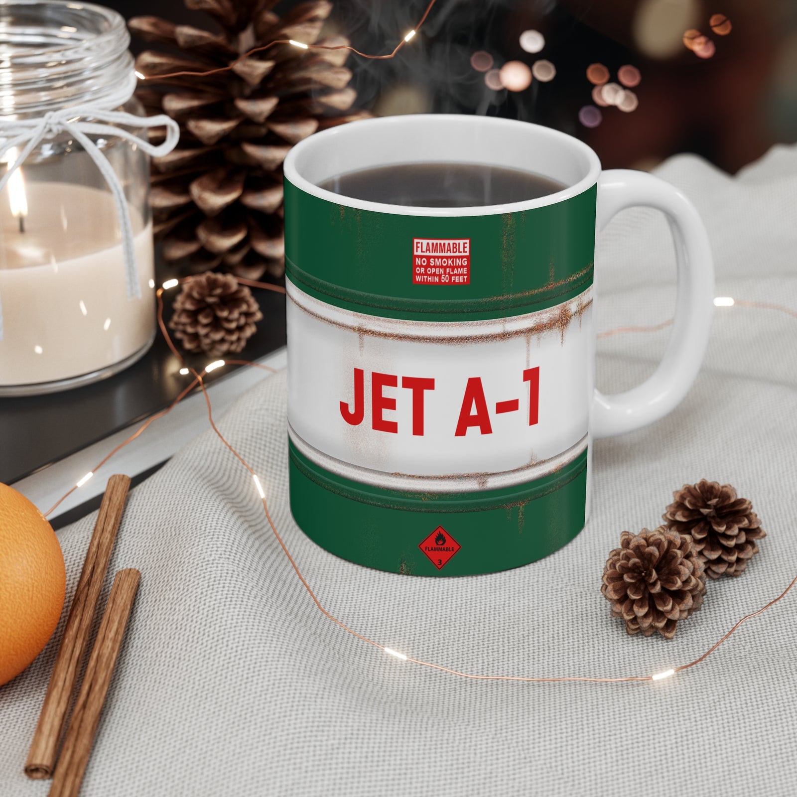 Jet A-1 Green  - 11oz Ceramic Coffee Cup for Aviation Enthusiasts