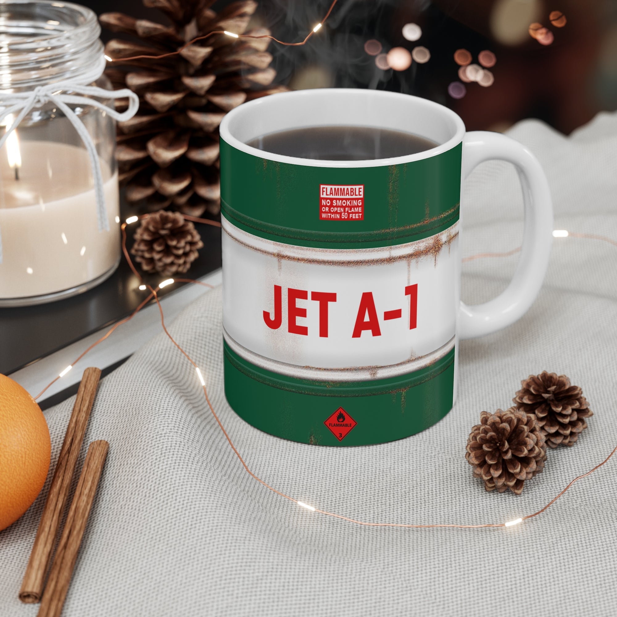 Jet A-1 Green  - 11oz Ceramic Coffee Cup for Aviation Enthusiasts