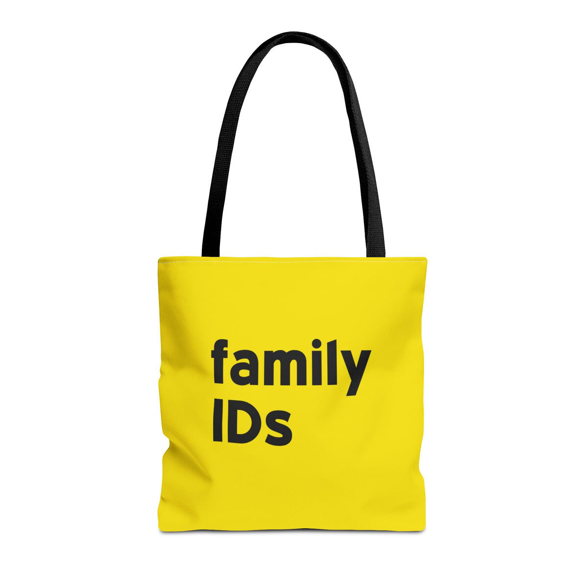 Family Ids Tote Bag — Printed Green Travel Tote