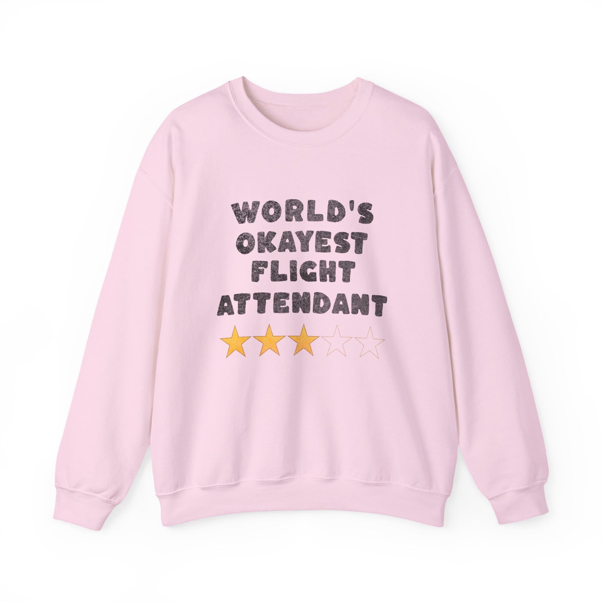 Worlds Okayest Flight Attendant Crewneck Sweatshirt - Travel Inspiring Cozy Apparel