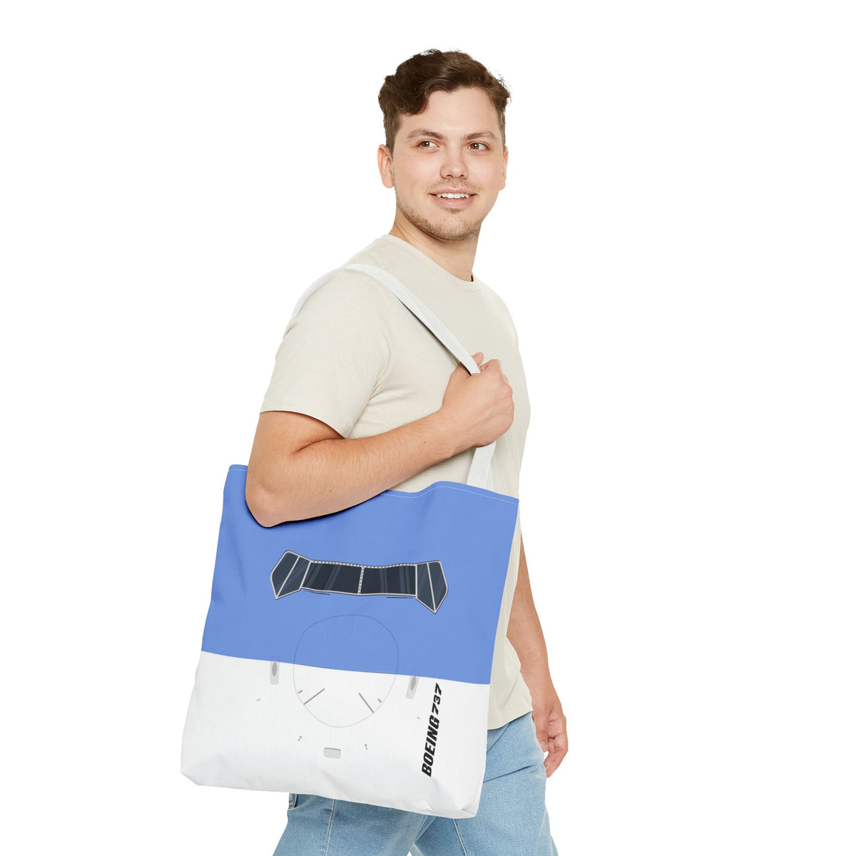 737 Tote Bag — Printed Green Travel Tote