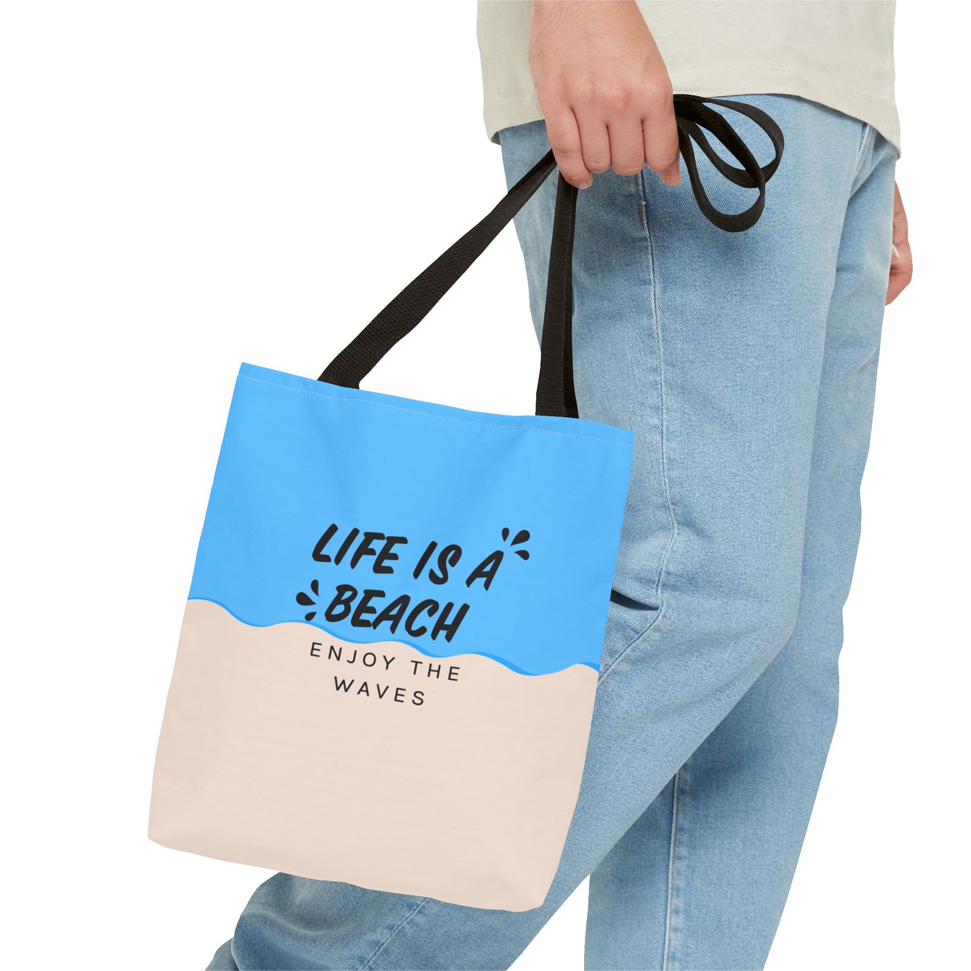 Life Is A Beach Tote Bag — Printed Green Travel Tote