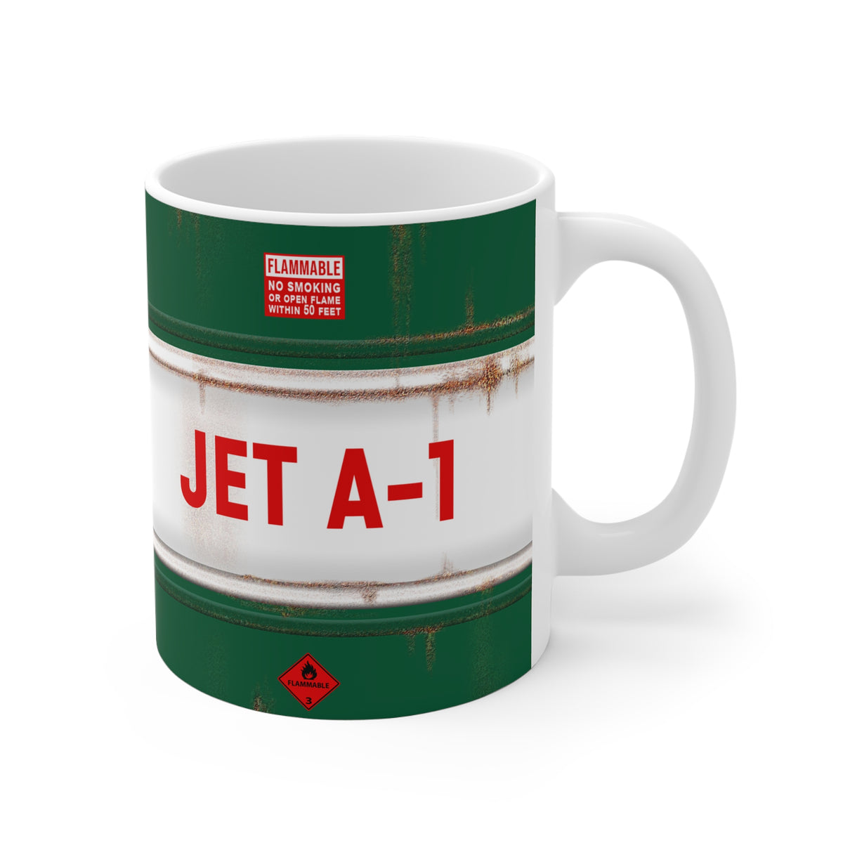 Jet A-1 Green  - 11oz Ceramic Coffee Cup for Aviation Enthusiasts