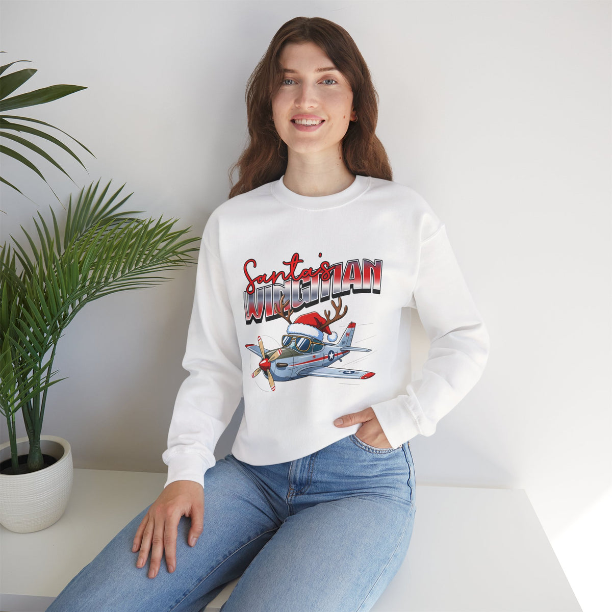 Santa’s wingman Crewneck Sweatshirt - Travel Inspiring Cozy Apparel
