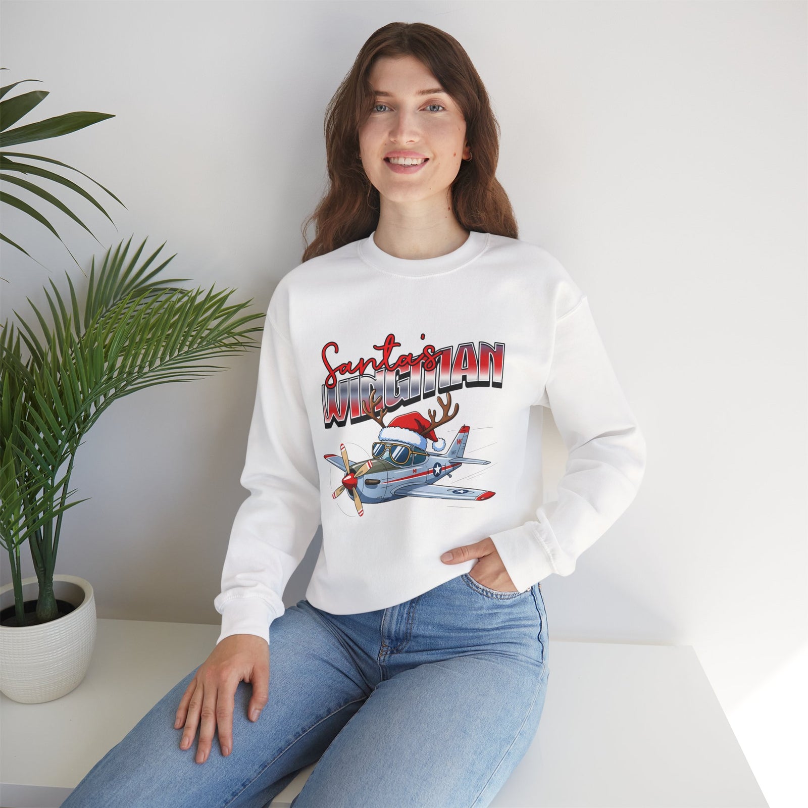 Santa’s wingman Crewneck Sweatshirt - Travel Inspiring Cozy Apparel