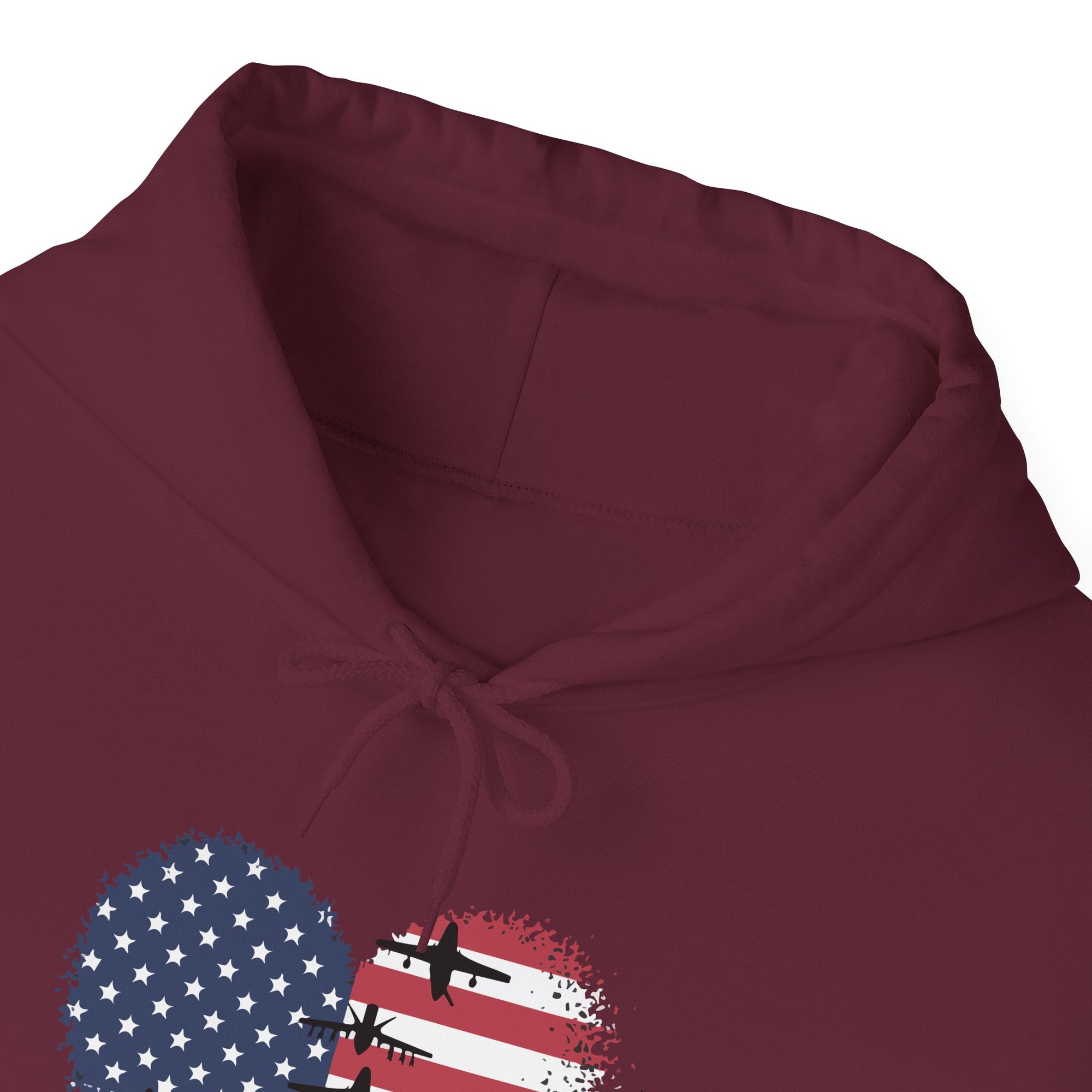Patriotic Airplanes Heart USA Flag - Pullover Hoodie