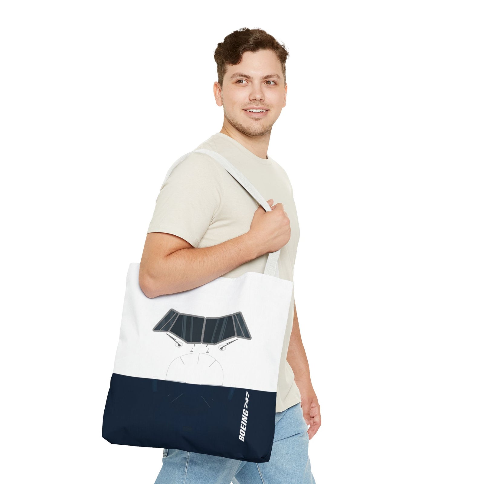 747 Tote Bag — Printed Green Travel Tote